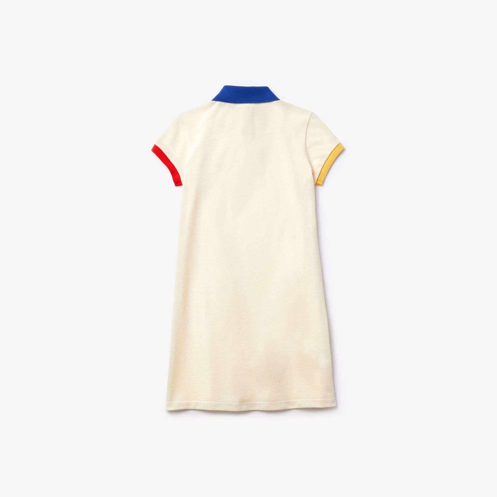 فستان قطني للفتيات بتصميم بولو بلمسات متباينة فستان قطني للفتيات بتصميم بولو بلمسات متباينة