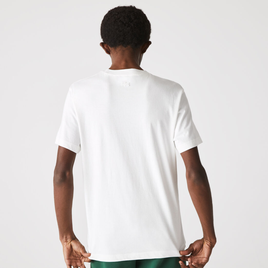 تيشيرت كلاسيكي قطن بفتحة رقبة مستديرة ورقعة التمساح للرجال تيشيرت كلاسيكي قطن بفتحة رقبة مستديرة ورقعة التمساح للرجال