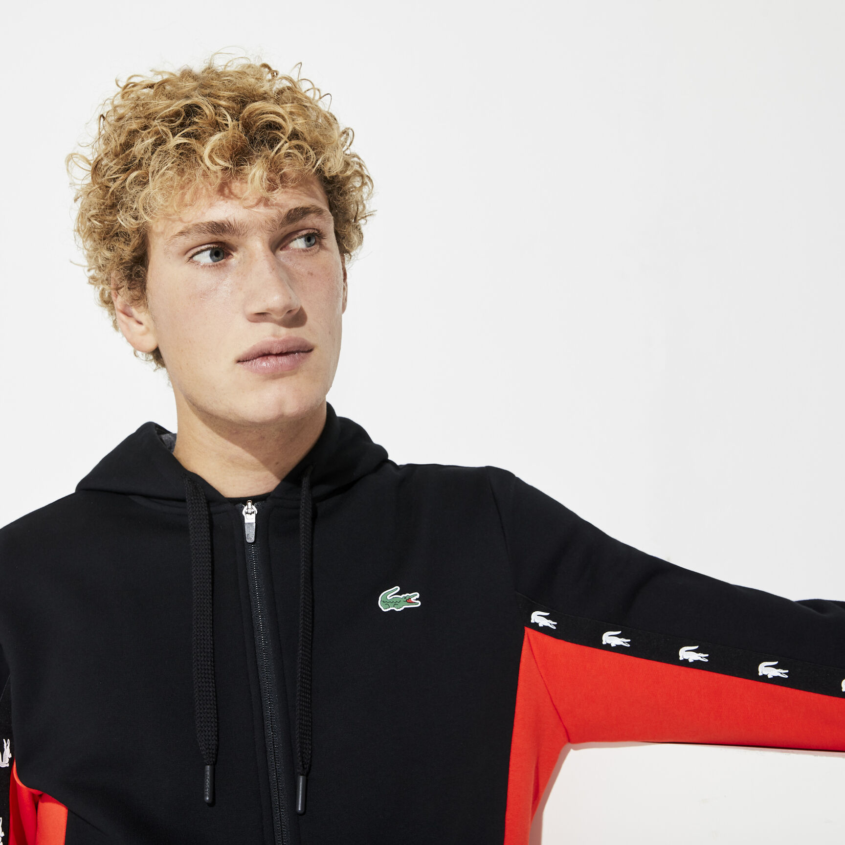 Men's Lacoste SPORT Two-Tone Fleece Hoody Sweatshirt