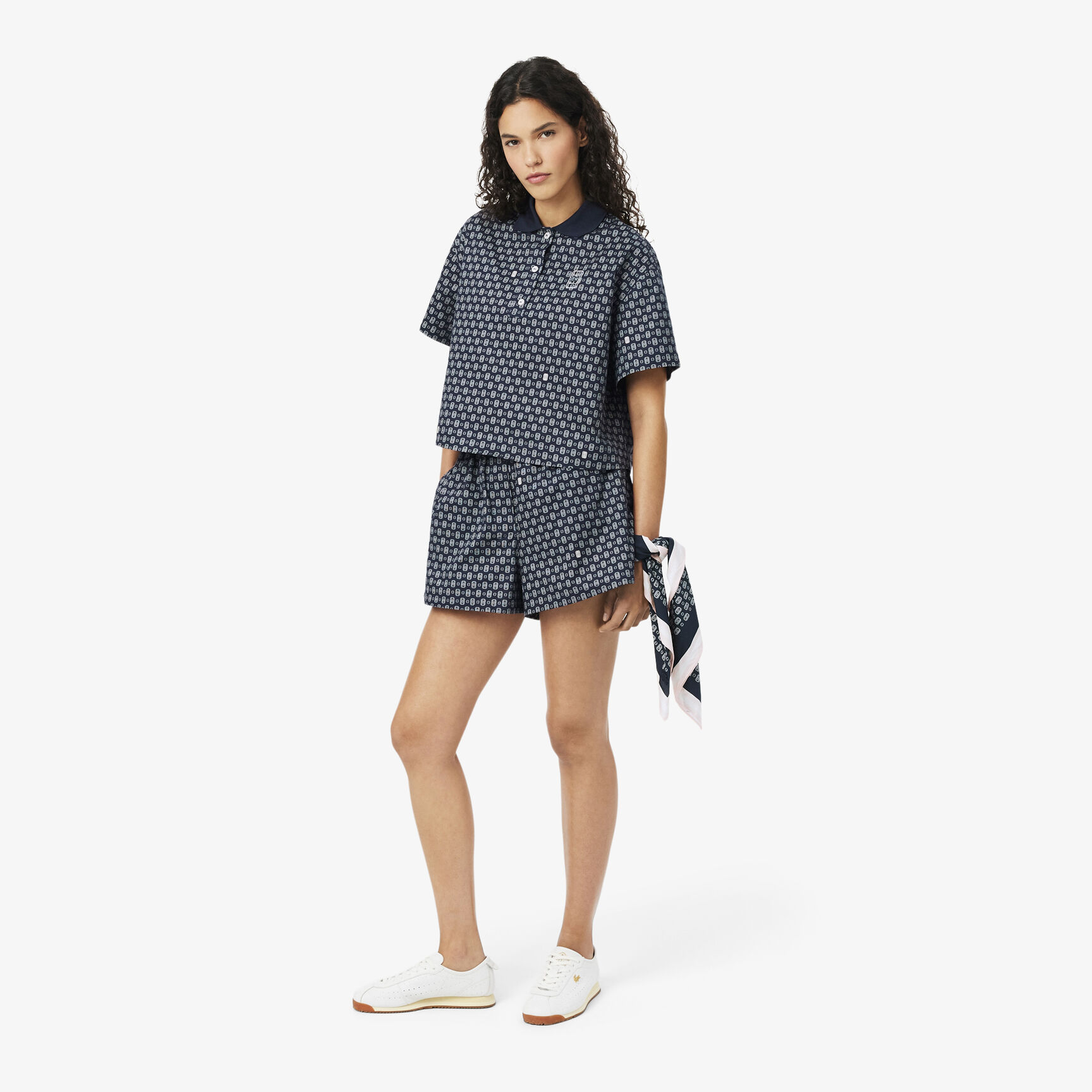 Tennis Print Poplin Scarf Tennis Print Poplin Scarf