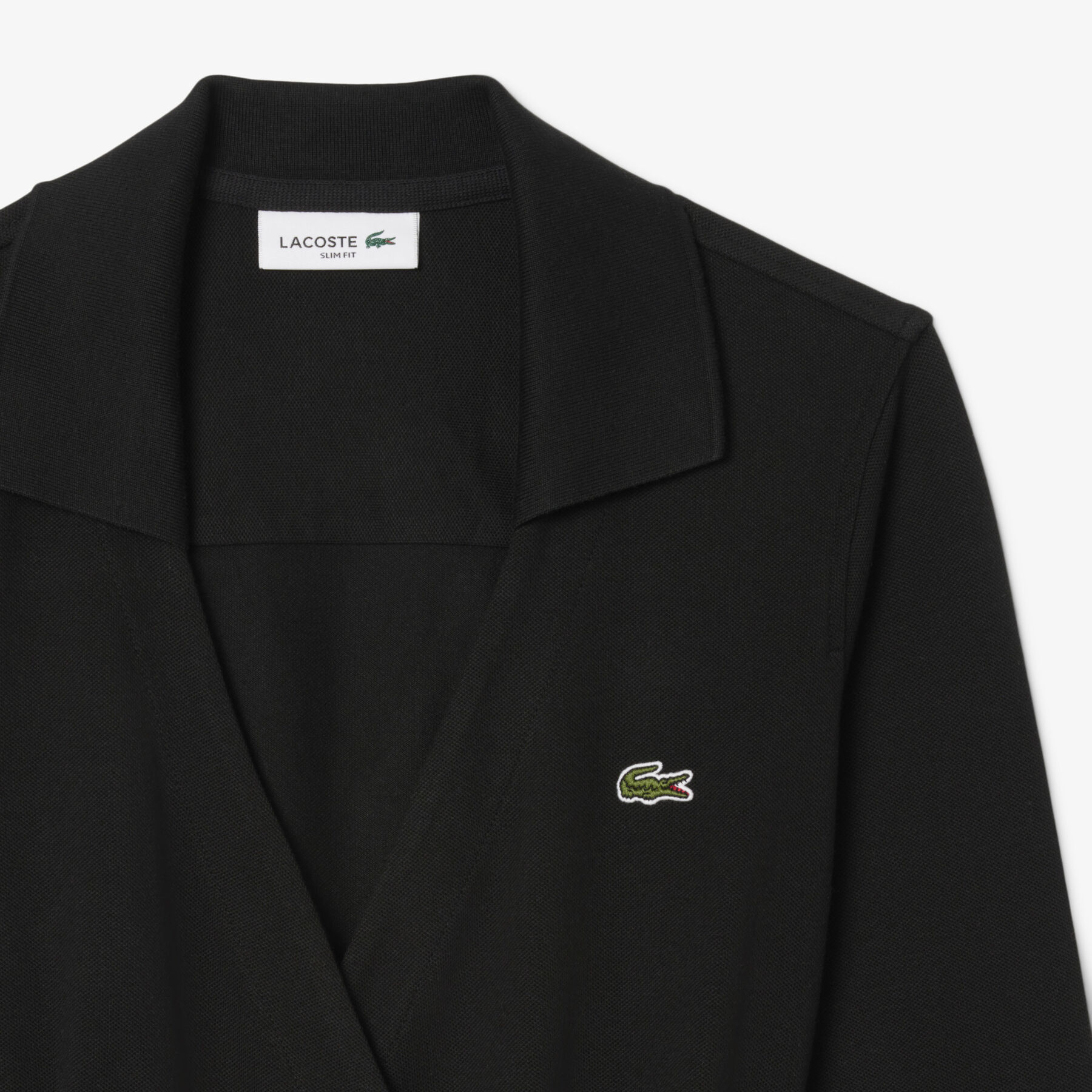 lacoste slim fit polo collar wrap dress