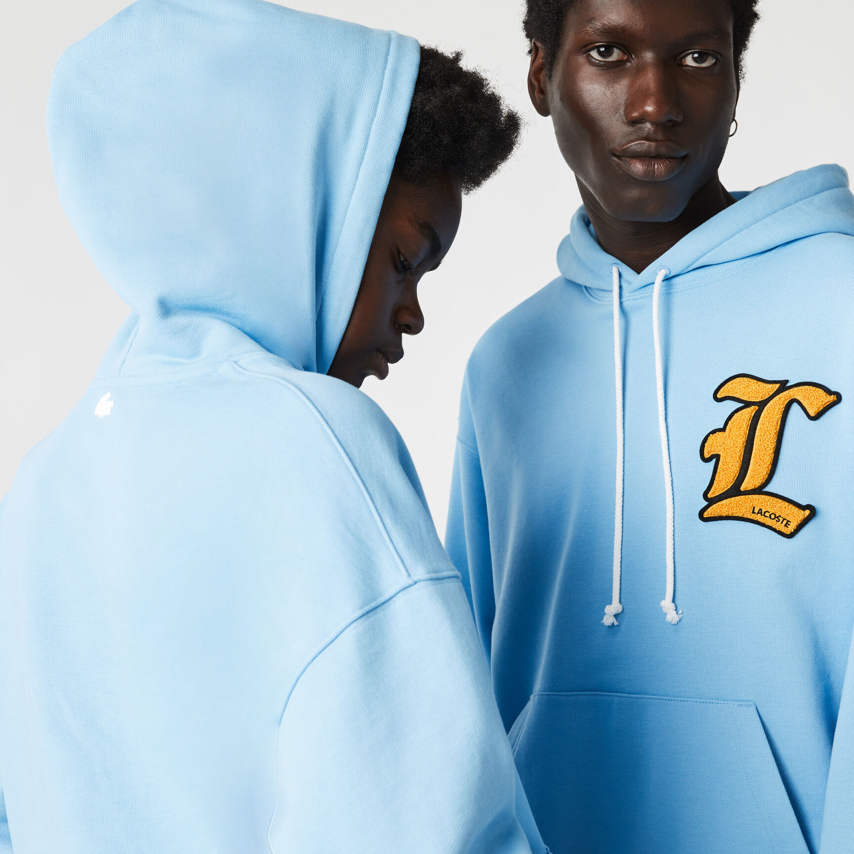 Unisex Lacoste L!VE L Badge Hooded Loose Fit Sweatshirt Unisex Lacoste L!VE L Badge Hooded Loose Fit Sweatshirt