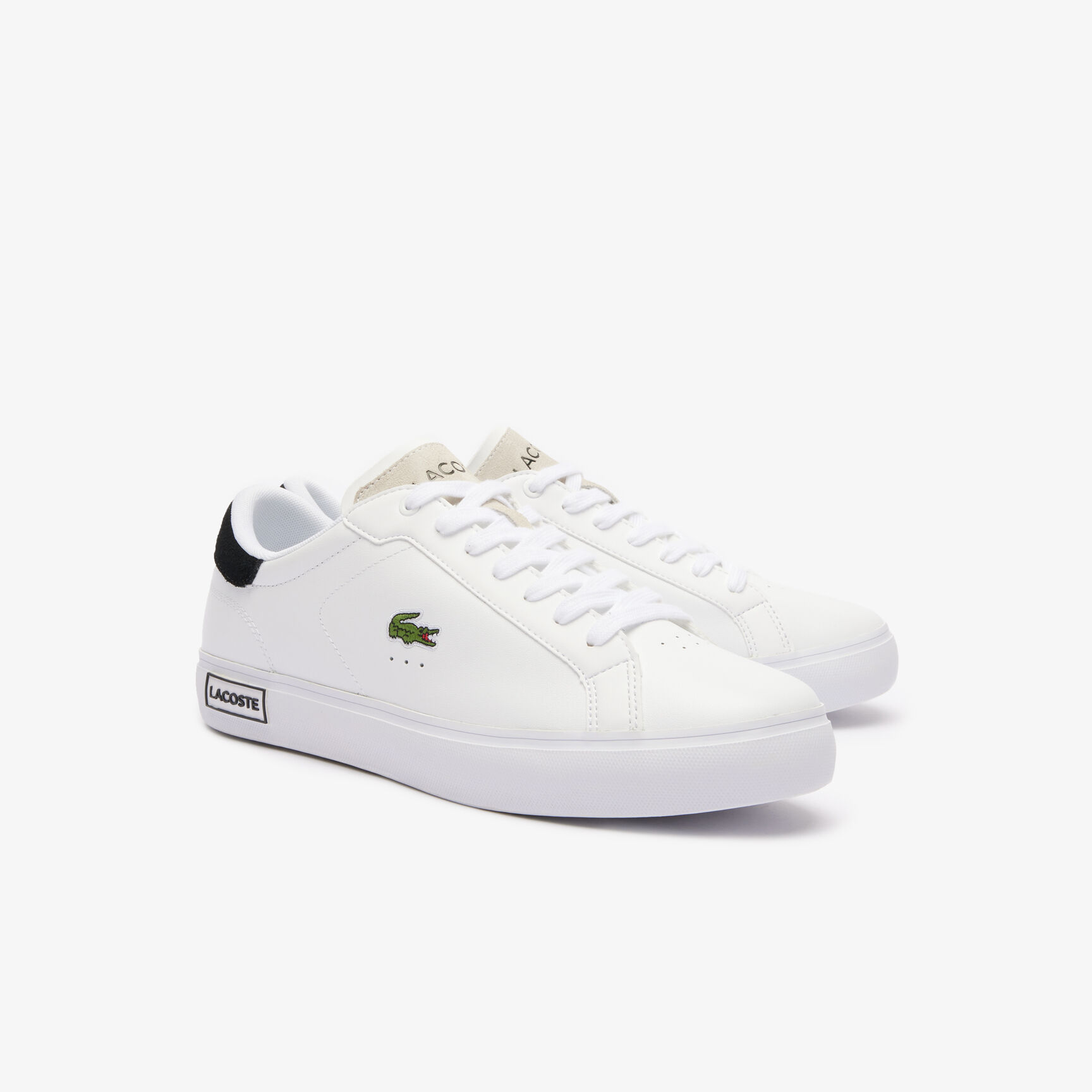 Men's Powercourt Logo Tongue Leather Trainers 