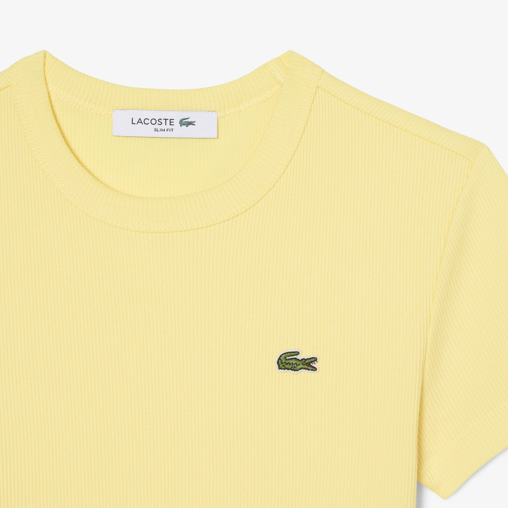 Slim Fit Ribbed Cotton T-shirt