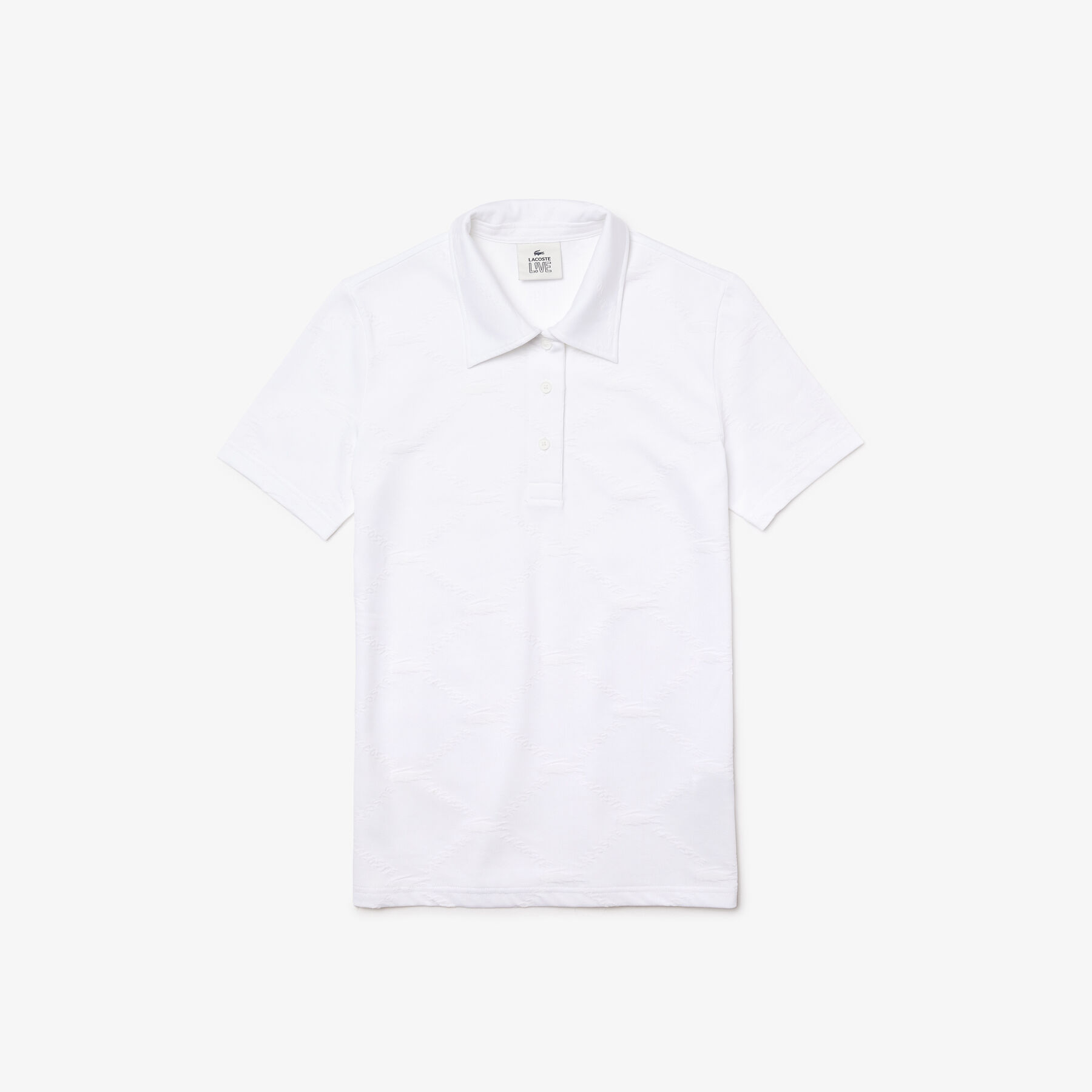 Women’s Lacoste LIVE Slim Fit Monogram Patterned Polo Women’s Lacoste LIVE Slim Fit Monogram Patterned Polo