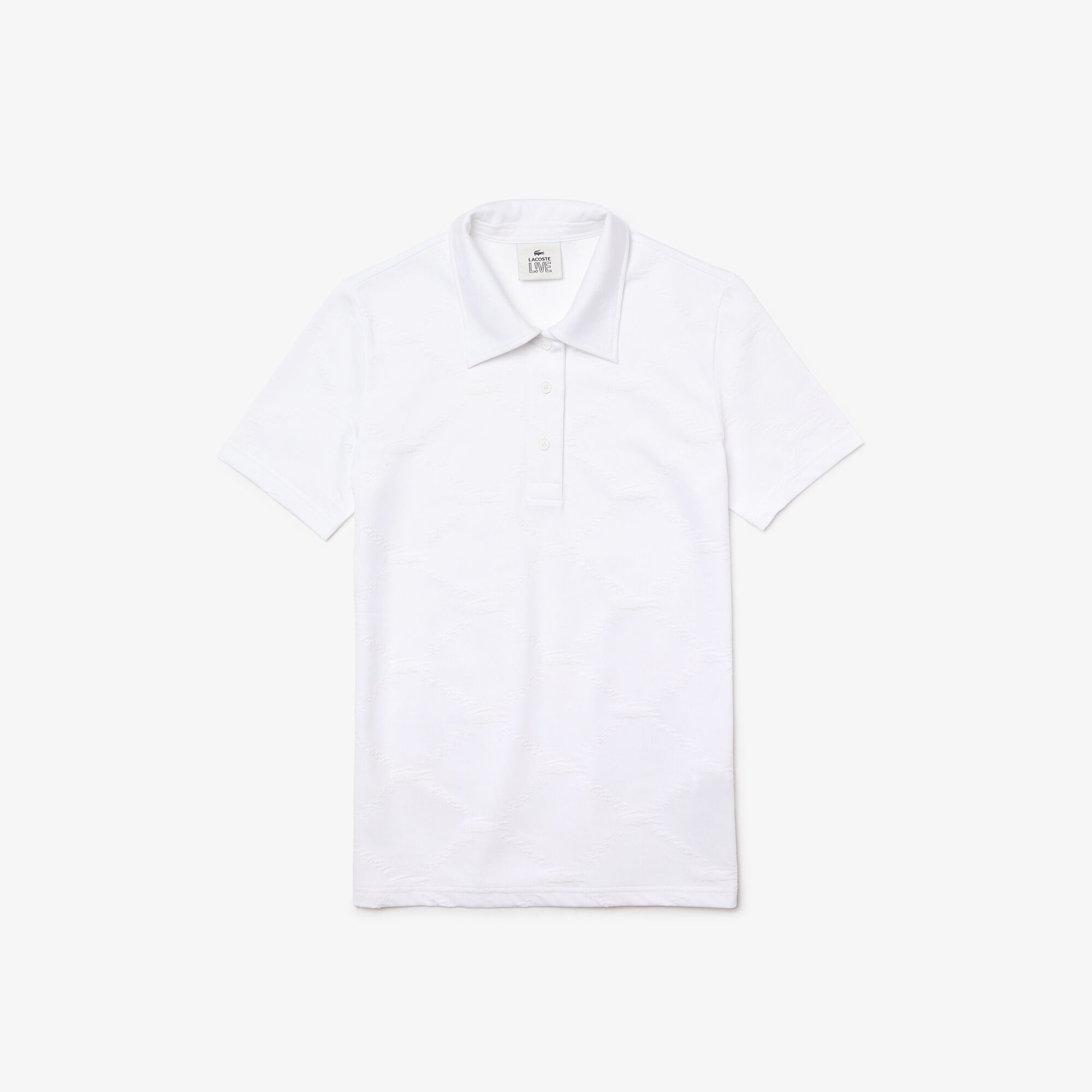 Women’s Lacoste LIVE Slim Fit Monogram Patterned Polo Women’s Lacoste LIVE Slim Fit Monogram Patterned Polo