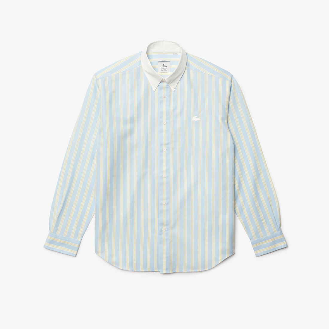 قميص Lacoste L!VE مقلم من قطن أكسفورد للرجال