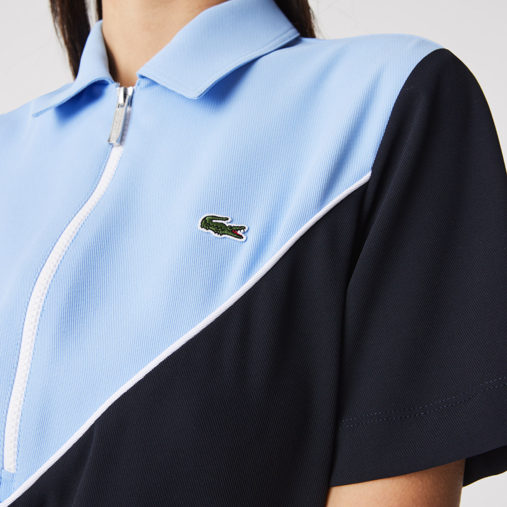 Women&rsquo;s Flowy Zip Collar Colorblock Polo Dress