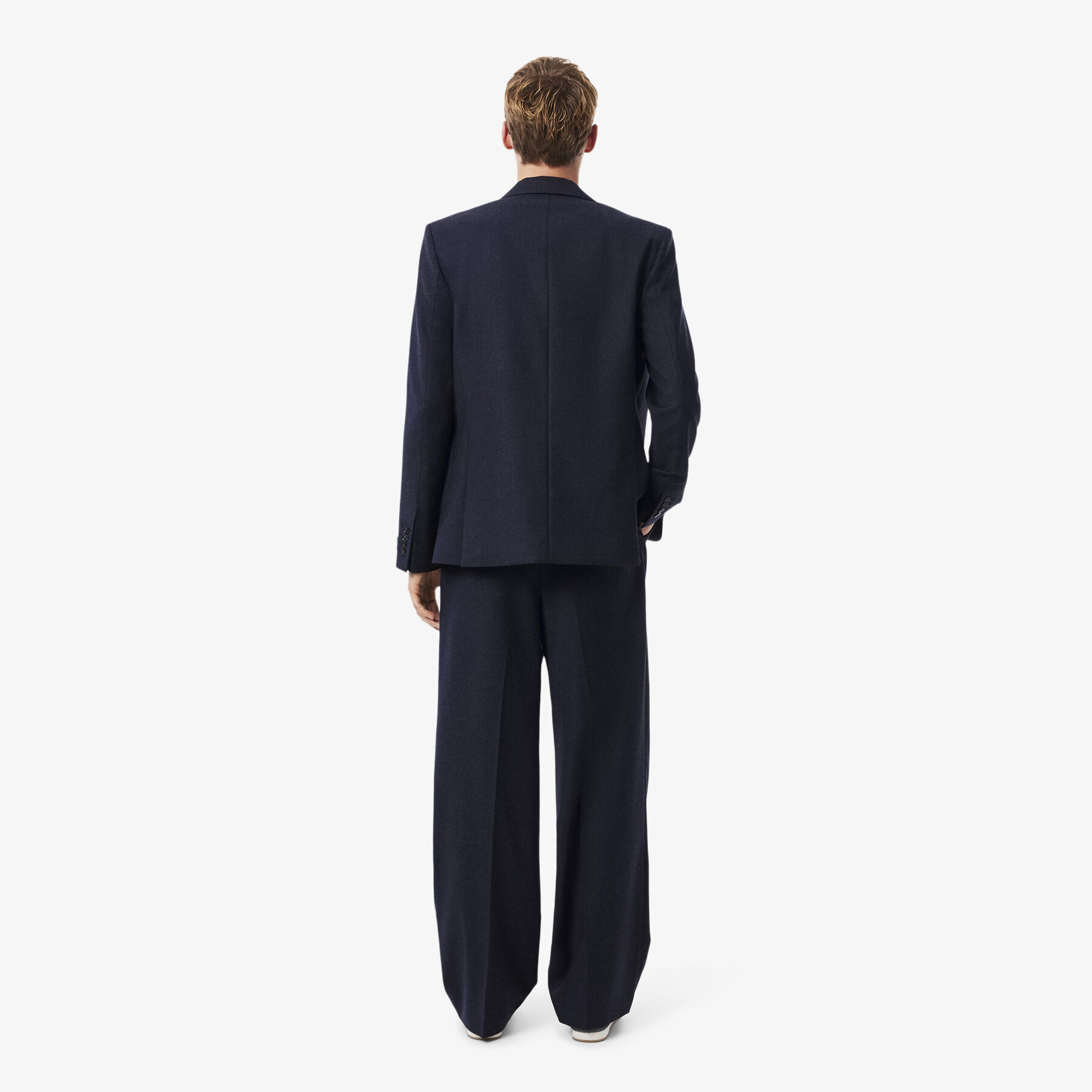 lacoste straight fit felted wool pants
