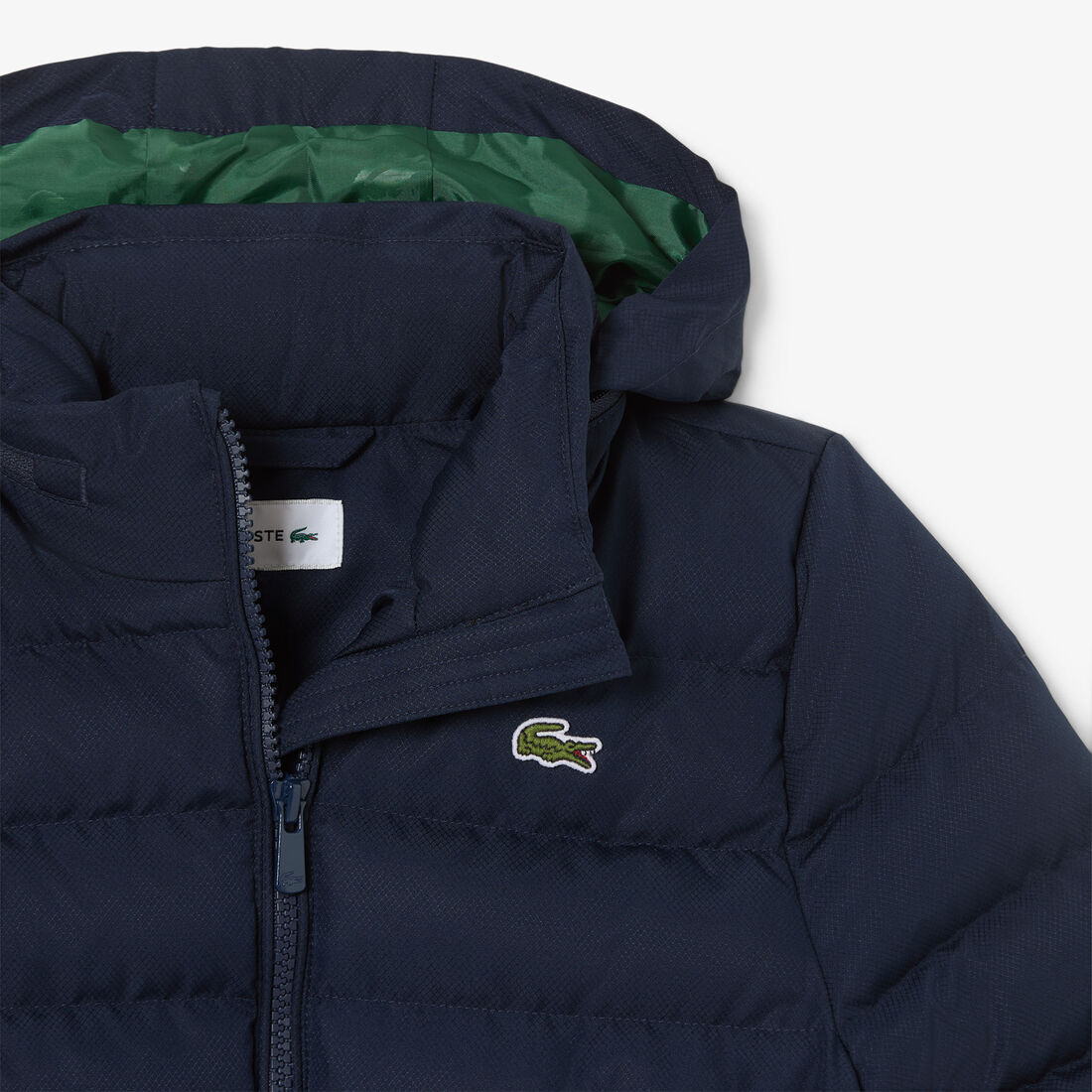 هودي منتفخ من التفتا بنمط ألماسي مع قبعة هودي منتفخ من التفتا بنمط ألماسي مع قبعة