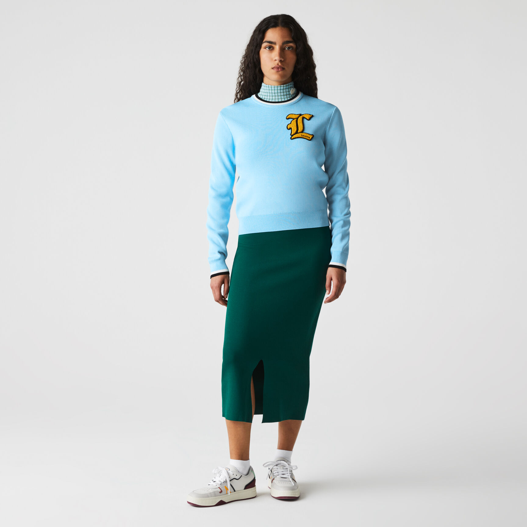 Women&rsquo;s Lacoste L!VE Crew Neck Badge Cotton Sweater