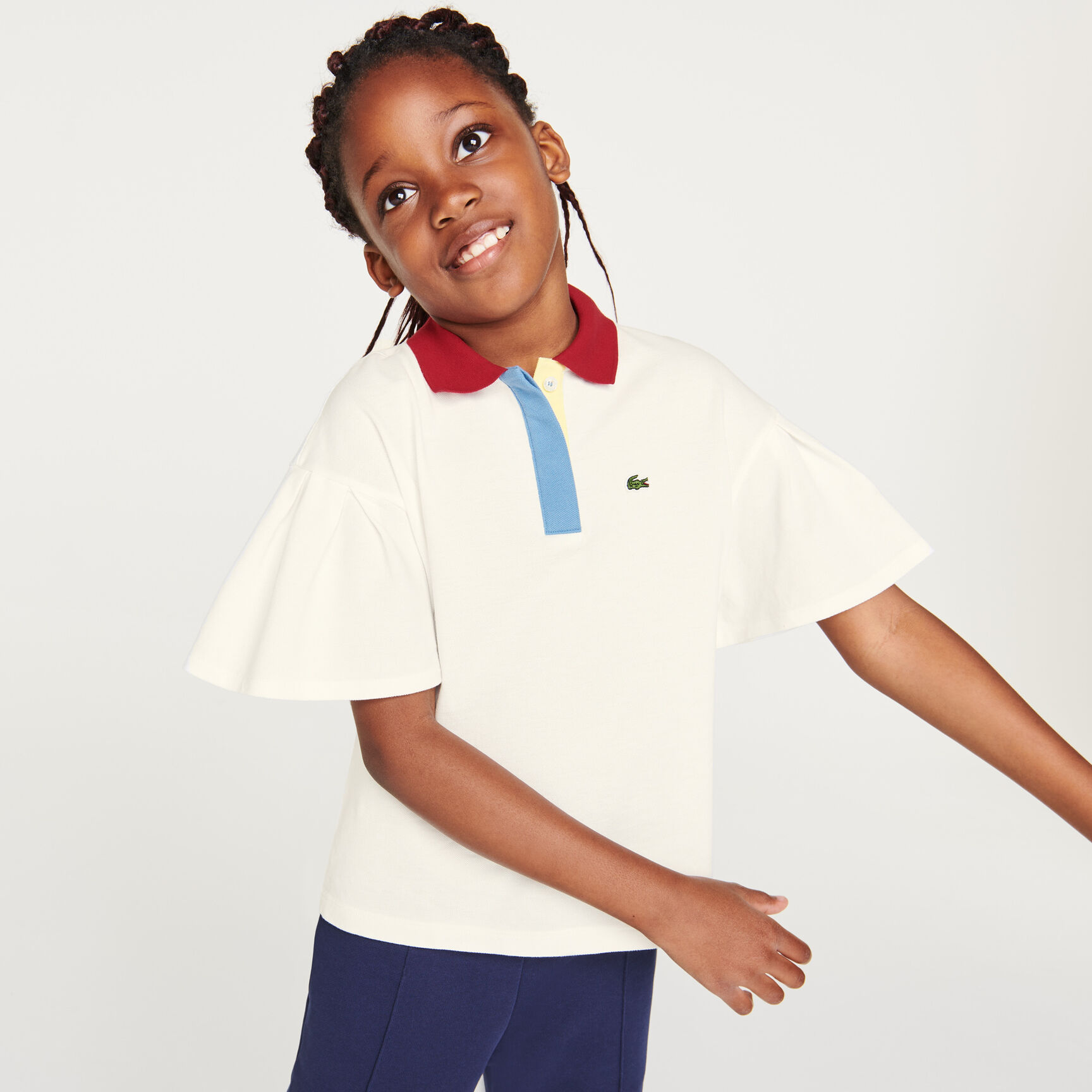 Girls’ Lacoste Flounce Sleeved Cotton Relaxed Fit Polo Girls’ Lacoste Flounce Sleeved Cotton Relaxed Fit Polo