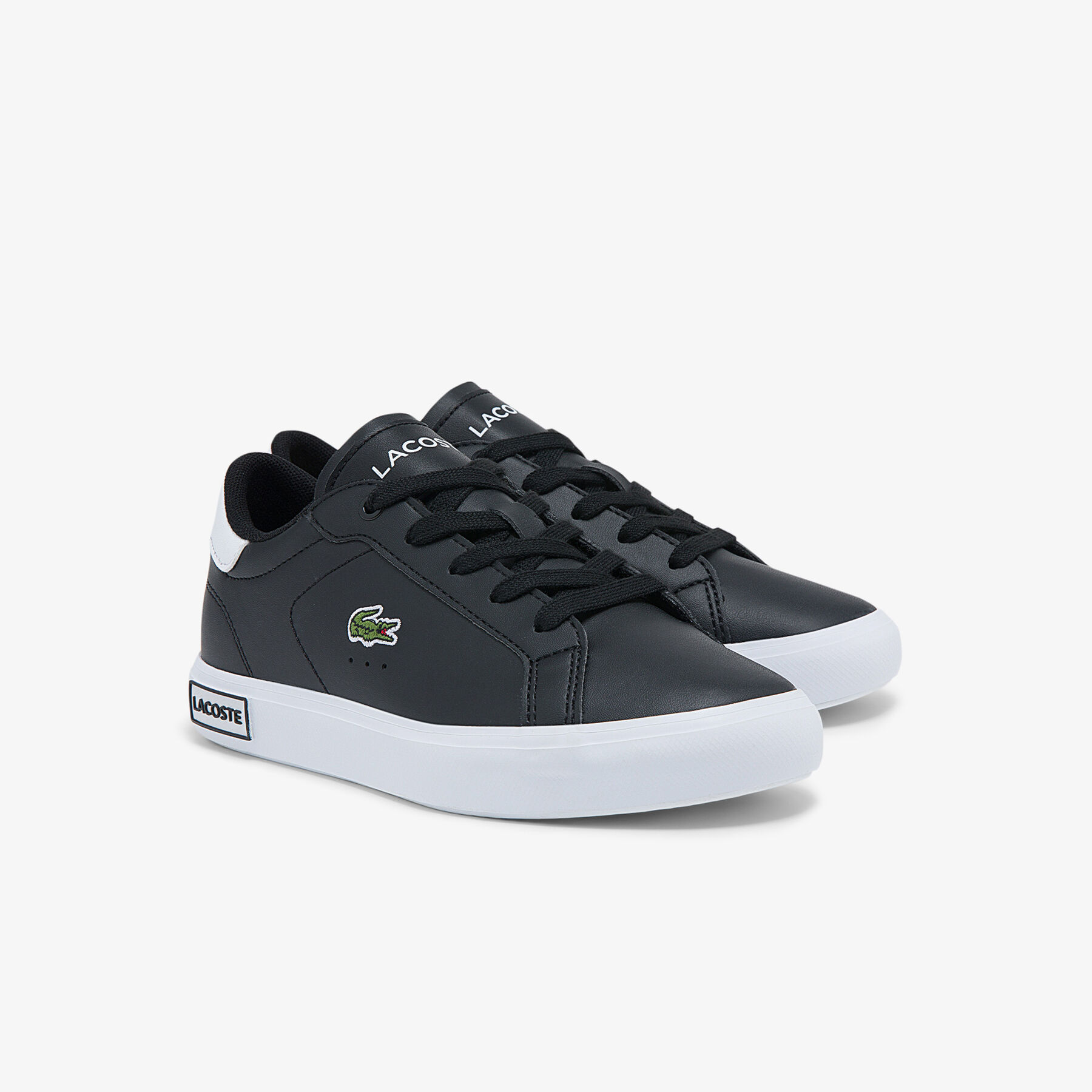 lacoste children s powercourt synthetic trainers