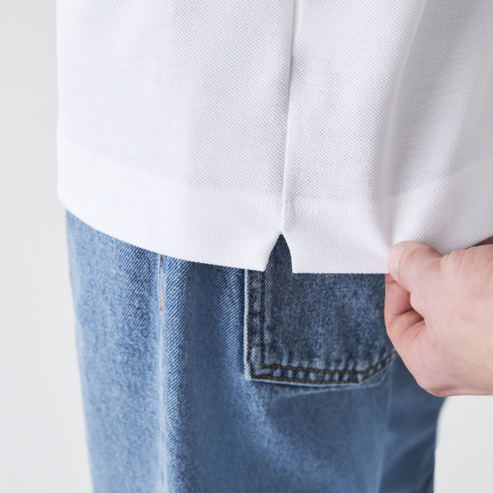 تيشيرت بولو لاكوست قطن بيكيه بخطوط وقصة كلاسيكية للرجال