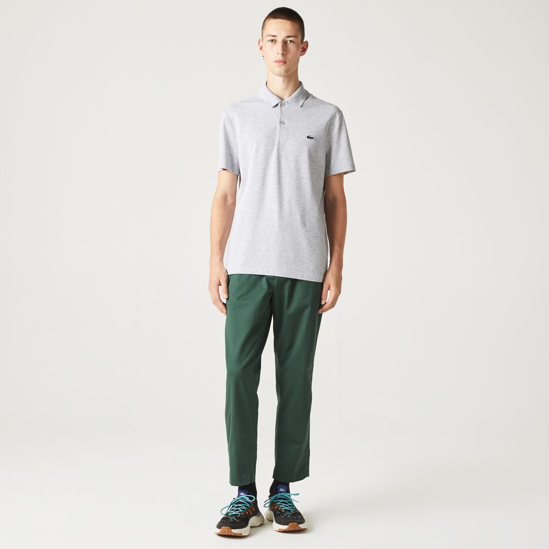 تيشيرت بولو لاكوست قطن عضوي مطاطي بقصة عادية للرجال تيشيرت بولو لاكوست قطن عضوي مطاطي بقصة عادية للرجال