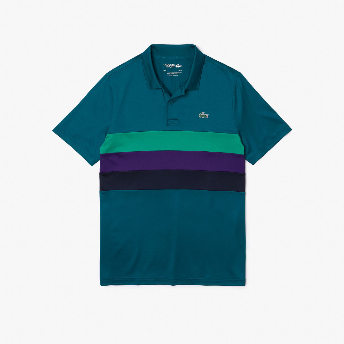تيشيرت بولو غولف مخطط بثلاثة ألوان للرجال مجموعة Lacoste SPORT