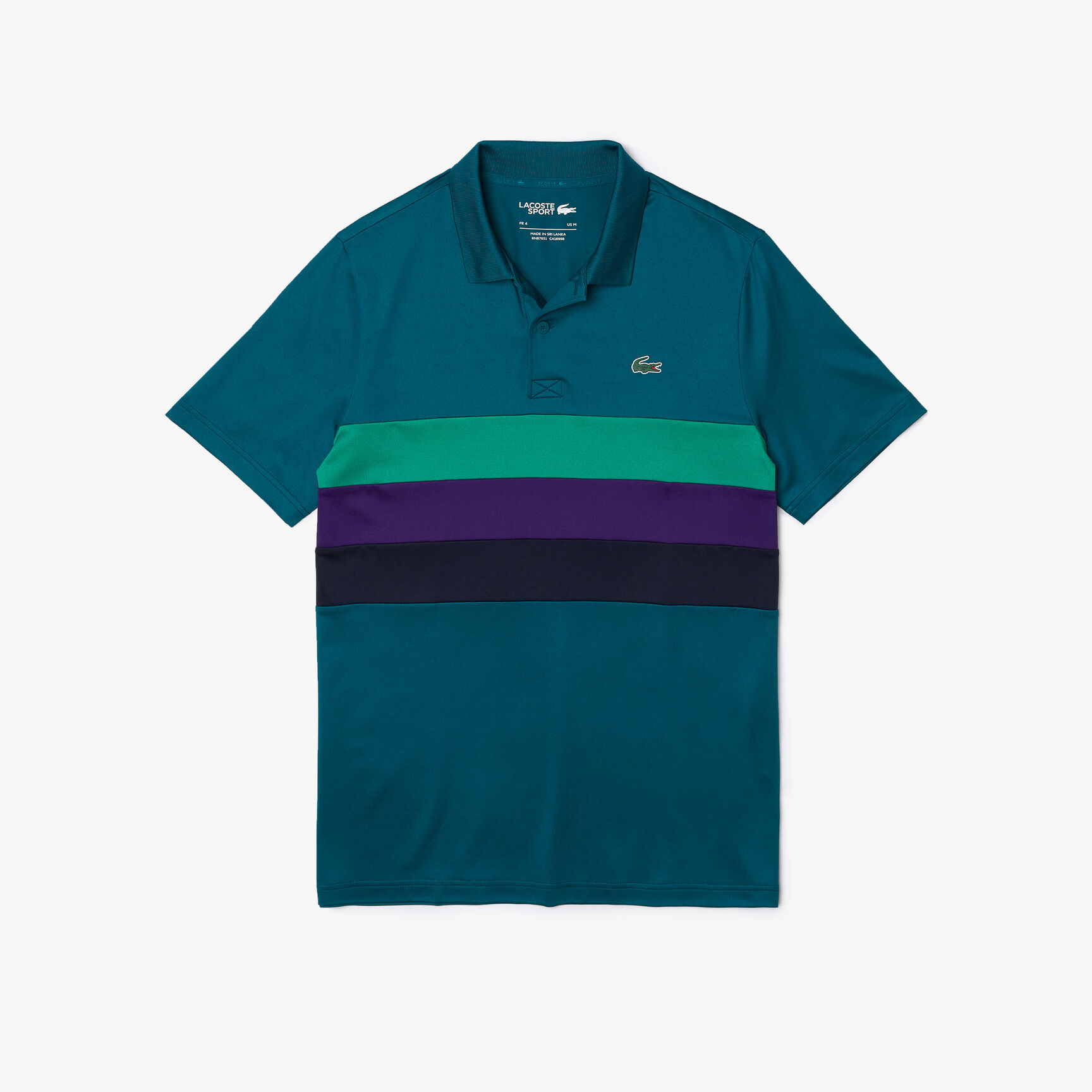 Men's Lacoste SPORT Tricolor Stripe Golf Polo Shirt Men's Lacoste SPORT Tricolor Stripe Golf Polo Shirt