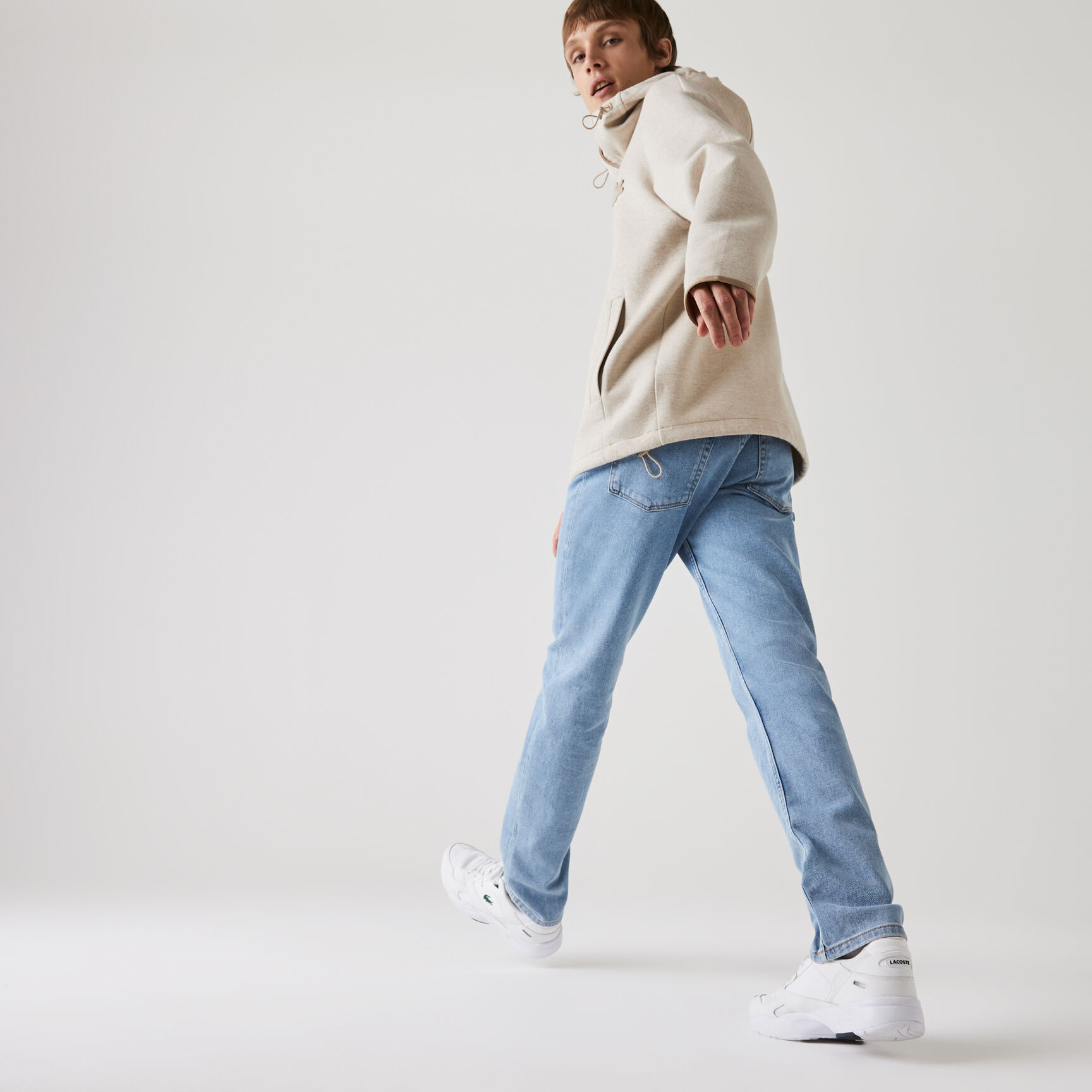 بنطال جينز بقصة ضيقة من الدنيم المرن مع 5 جيوب للرجال