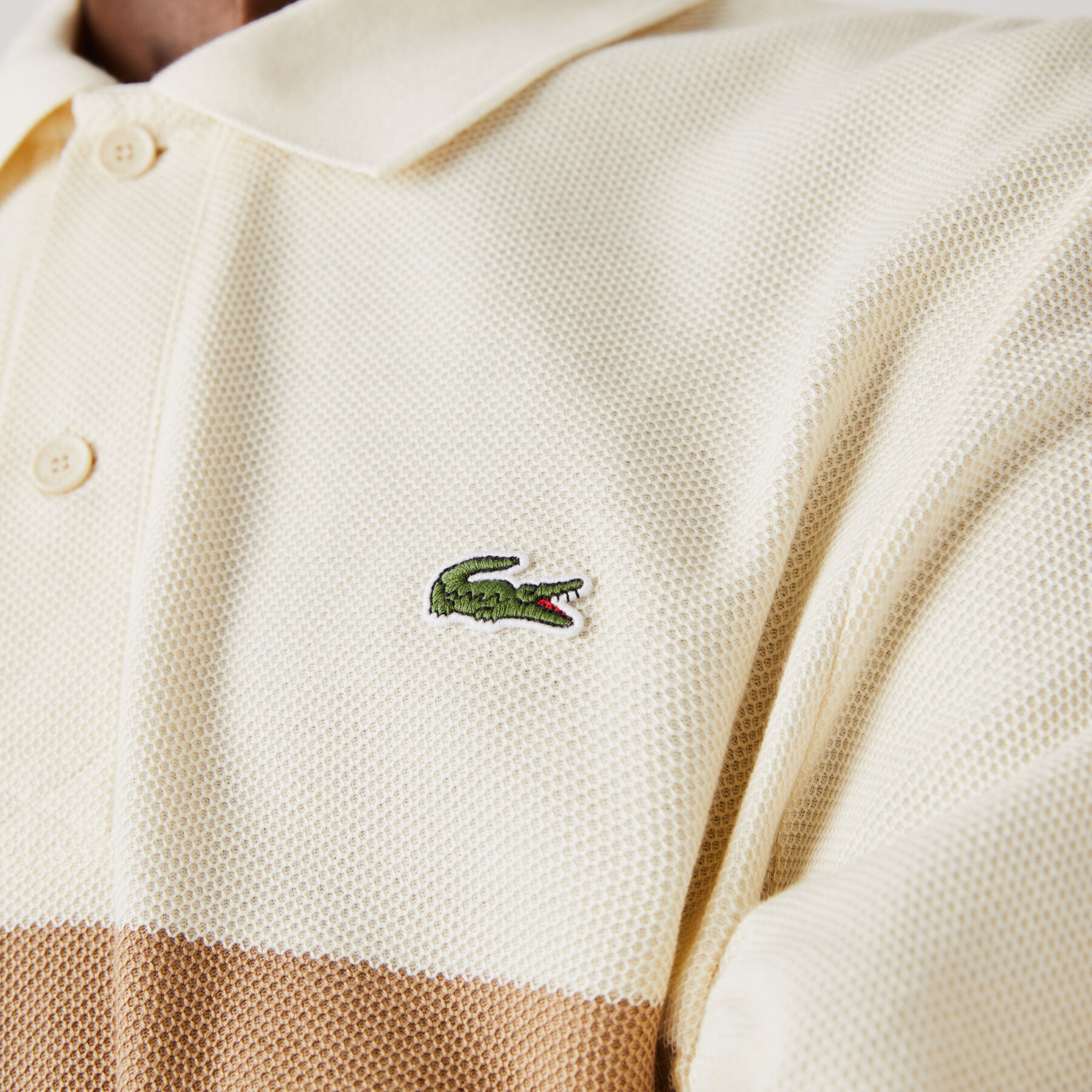 men s lacoste classic fit striped cotton polo shirt