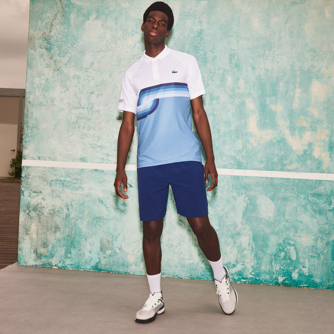 Men’s Lacoste SPORT x Novak Djokovic Breathable Print Regular Fit Polo Men’s Lacoste SPORT x Novak Djokovic Breathable Print Regular Fit Polo