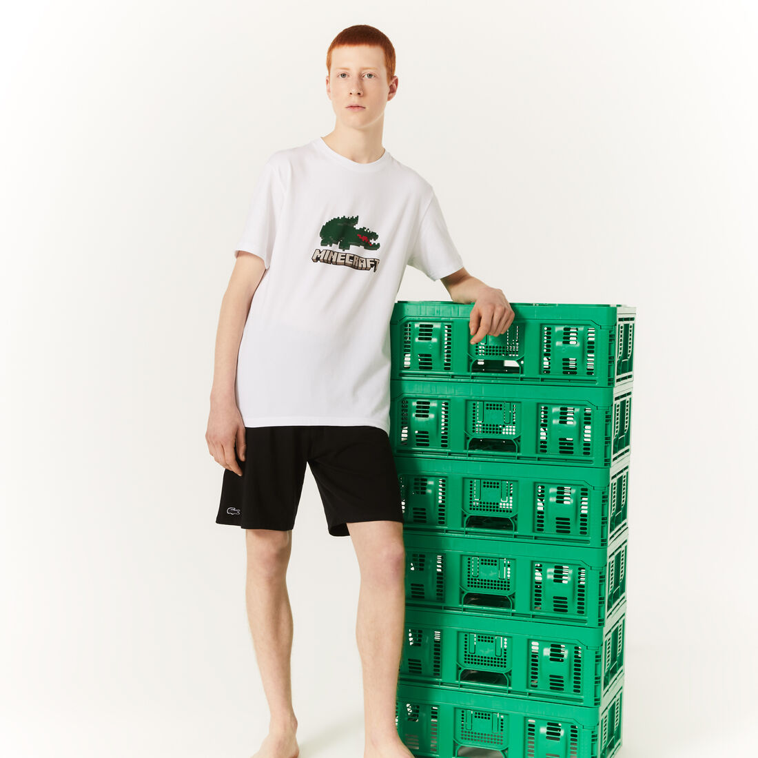 Men's Lacoste x Minecraft Stretch Organic Cotton Short Pajamas