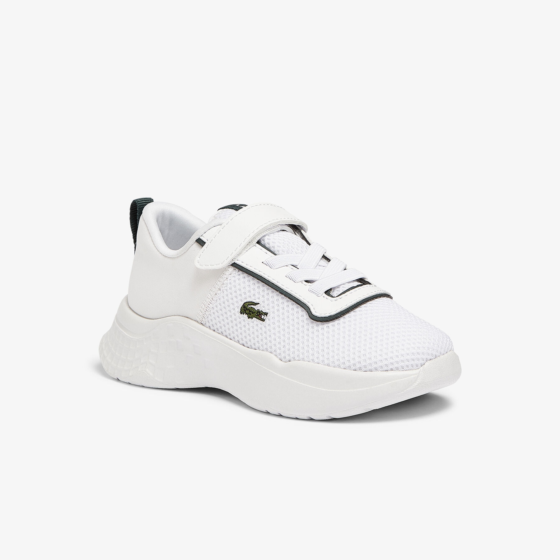 lacoste infants  court drive textile air mesh trainers