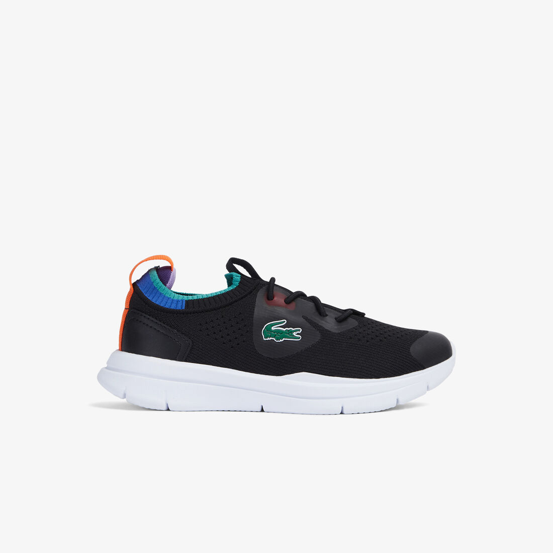 Children's Lacoste Run Spin Knit Textile Color Contrast Sneakers