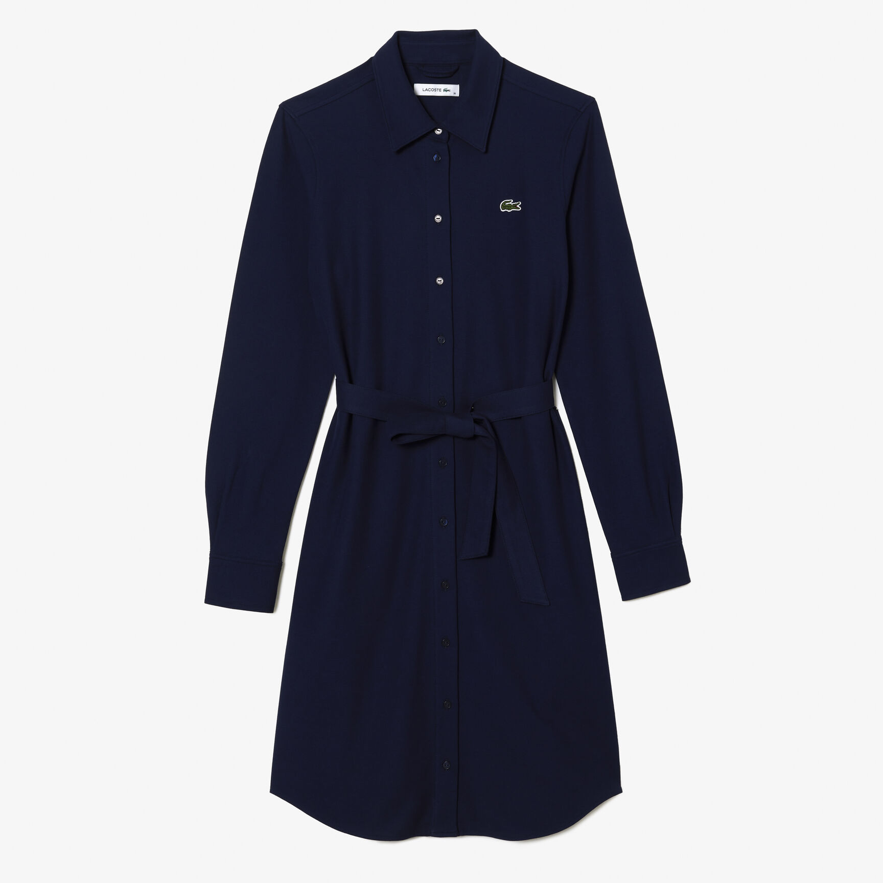 فستان بيكيه بأكمام طويلة وقصة عادية فستان بيكيه بأكمام طويلة وقصة عادية