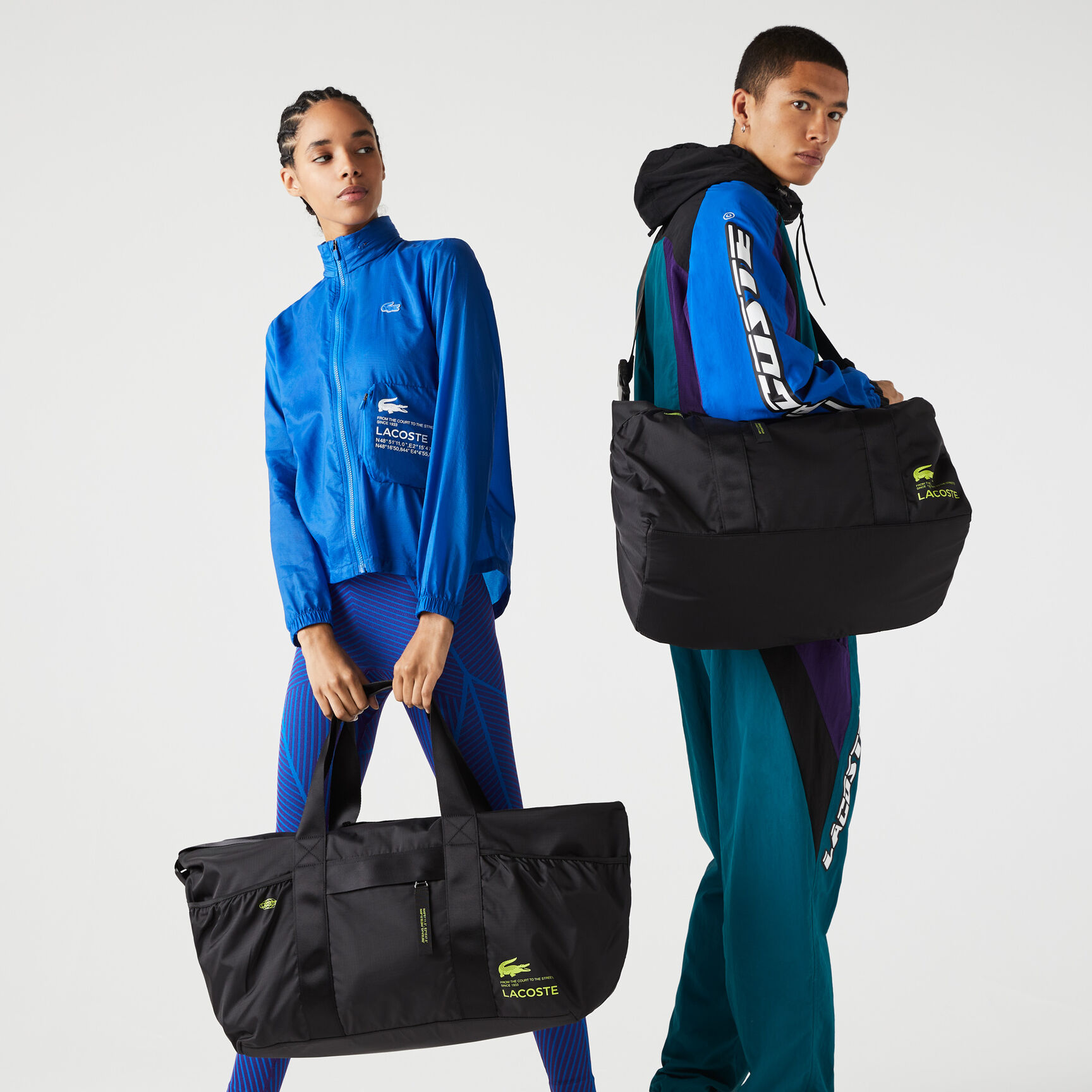 Unisex Lacoste Contrast Branded Weekend Bag Unisex Lacoste Contrast Branded Weekend Bag