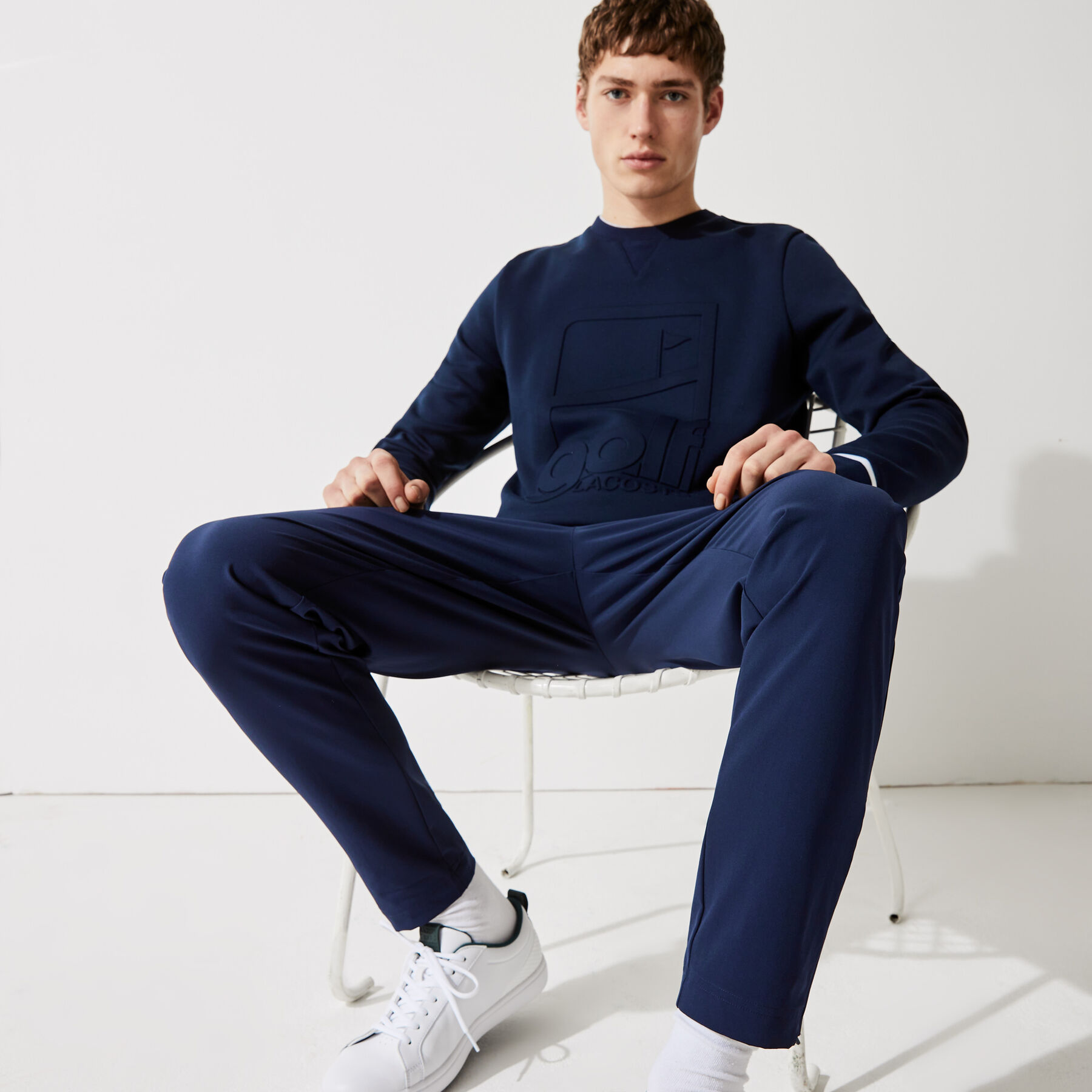سويت شيرت للجولف مع طباعة رسومية وفتحة رقبة مستديرة مجموعة Lacoste SPORT للرجال لاكوست سويت شيرت للجولف مع طباعة رسومية وفتحة رقبة مستديرة مجموعة lacoste sport للرجال