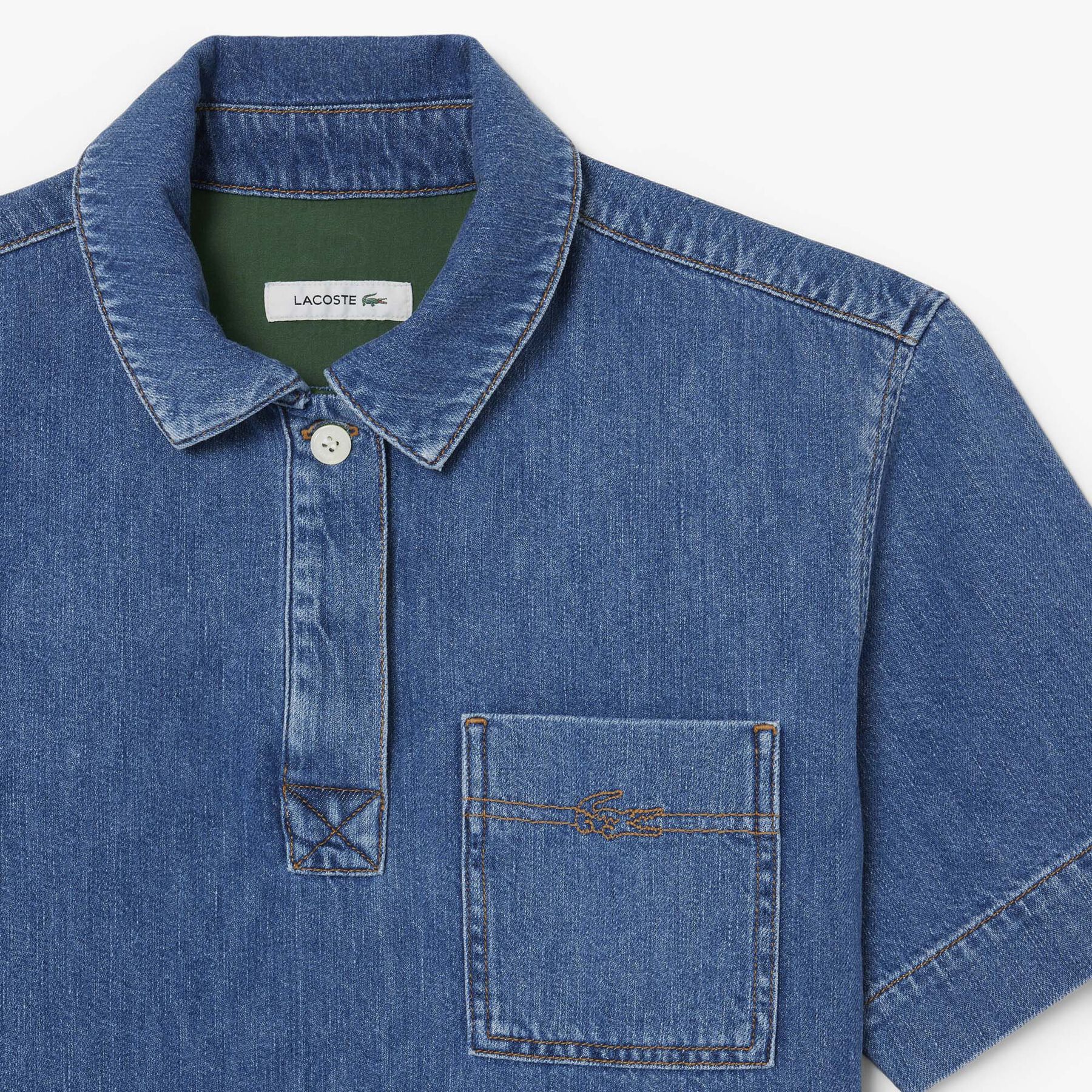 Oversized Lightweight Denim Polo Shirt Oversized Lightweight Denim Polo Shirt
