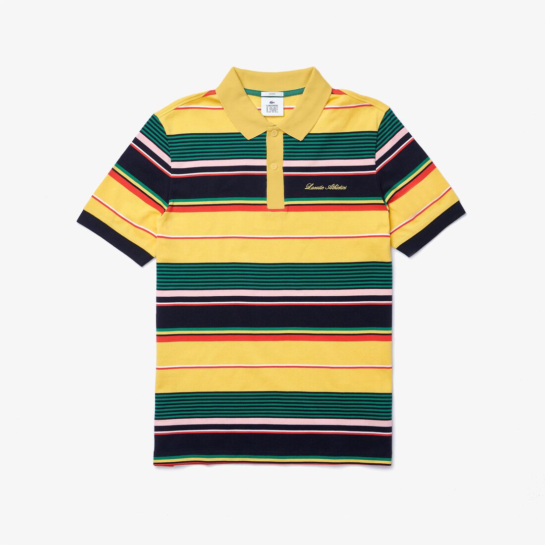 Unisex Lacoste LIVE Embroidered Striped Cotton Piqué Polo Unisex Lacoste LIVE Embroidered Striped Cotton Piqué Polo