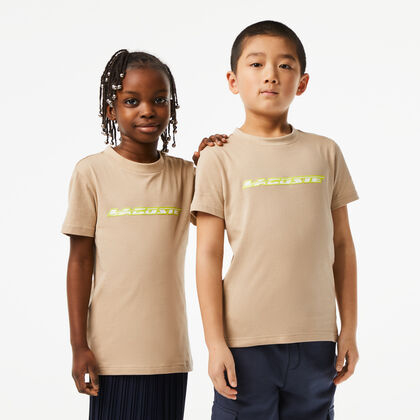 Kids’ Lacoste Cotton Jersey T-shirt With Contrast Marking