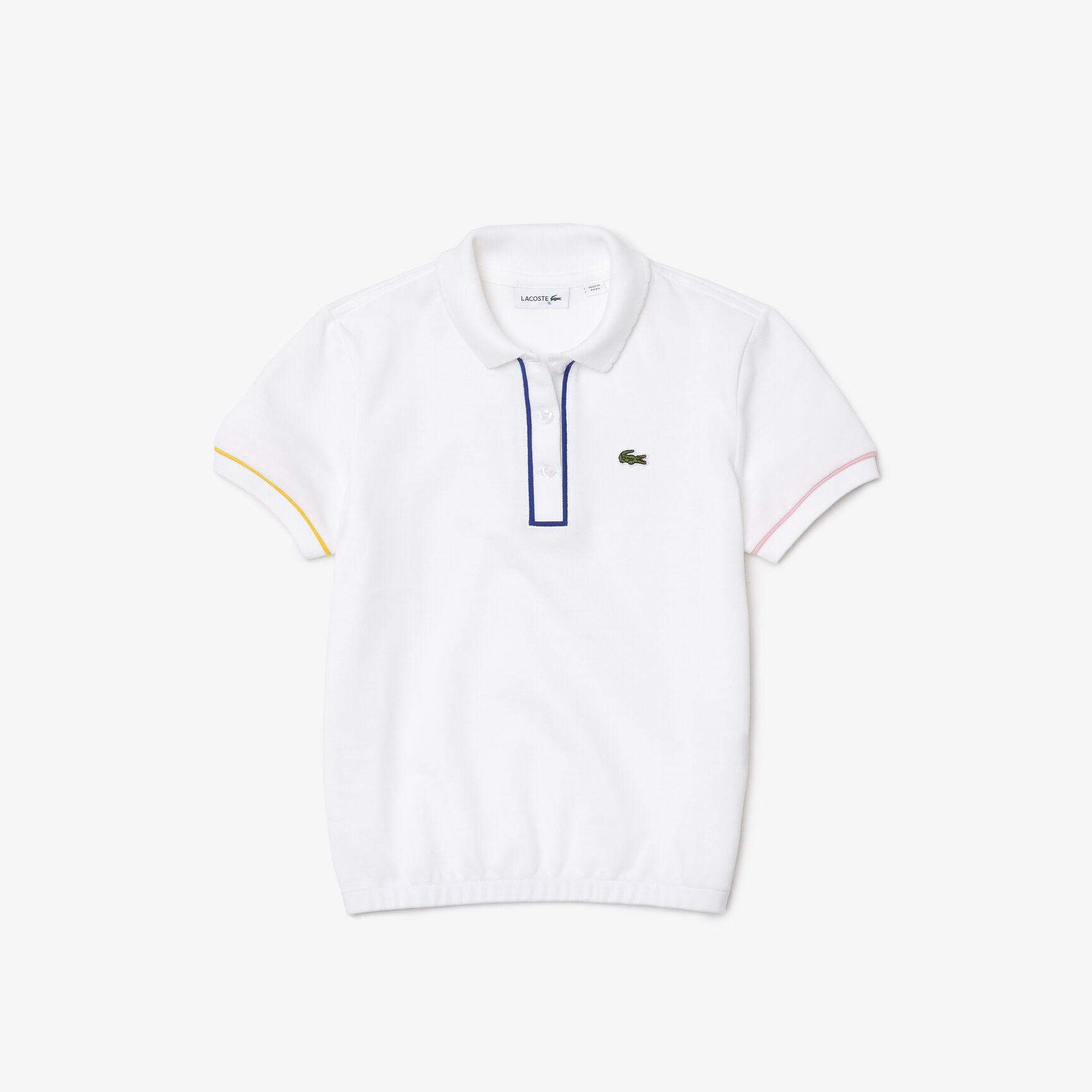 تيشيرت بولو بيكيه قطن بخصر مطاطي وشعار لاكوست للبنات تيشيرت بولو بيكيه قطن بخصر مطاطي وشعار لاكوست للبنات