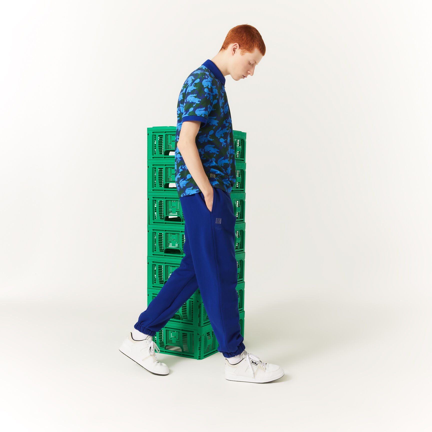 بنطال رياضي صوف وقطن عضوي للجنسين مجموعة Lacoste x Minecraft