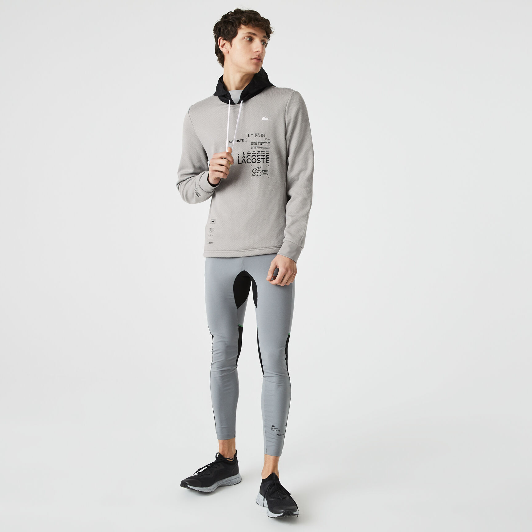 Men's Lacoste SPORT Nylon Contrast Hood Pullover Jacket Men's Lacoste SPORT Nylon Contrast Hood Pullover Jacket