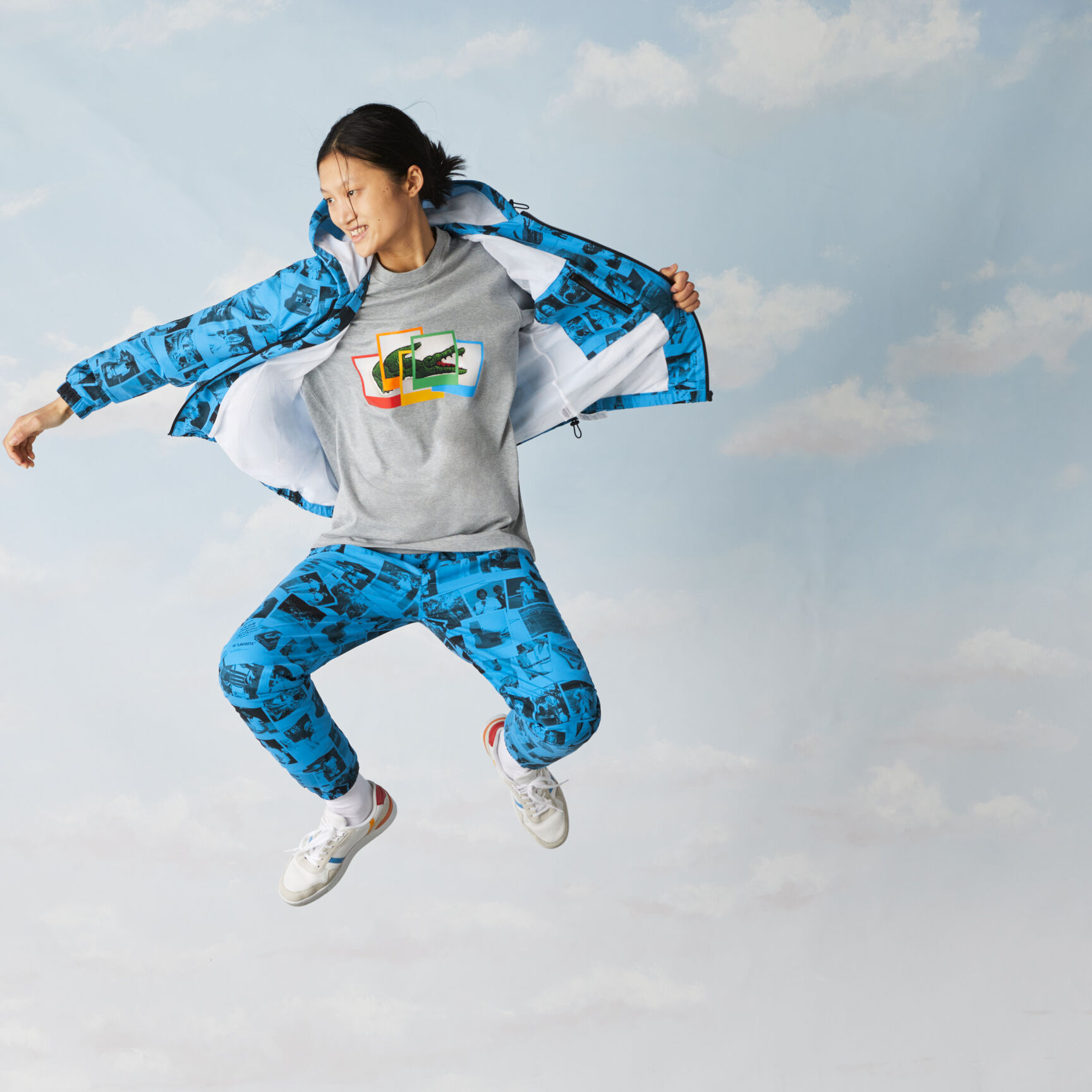 جاكيت بسحاب للجنسين من مجموعة Lacoste LIVE و Polaroid