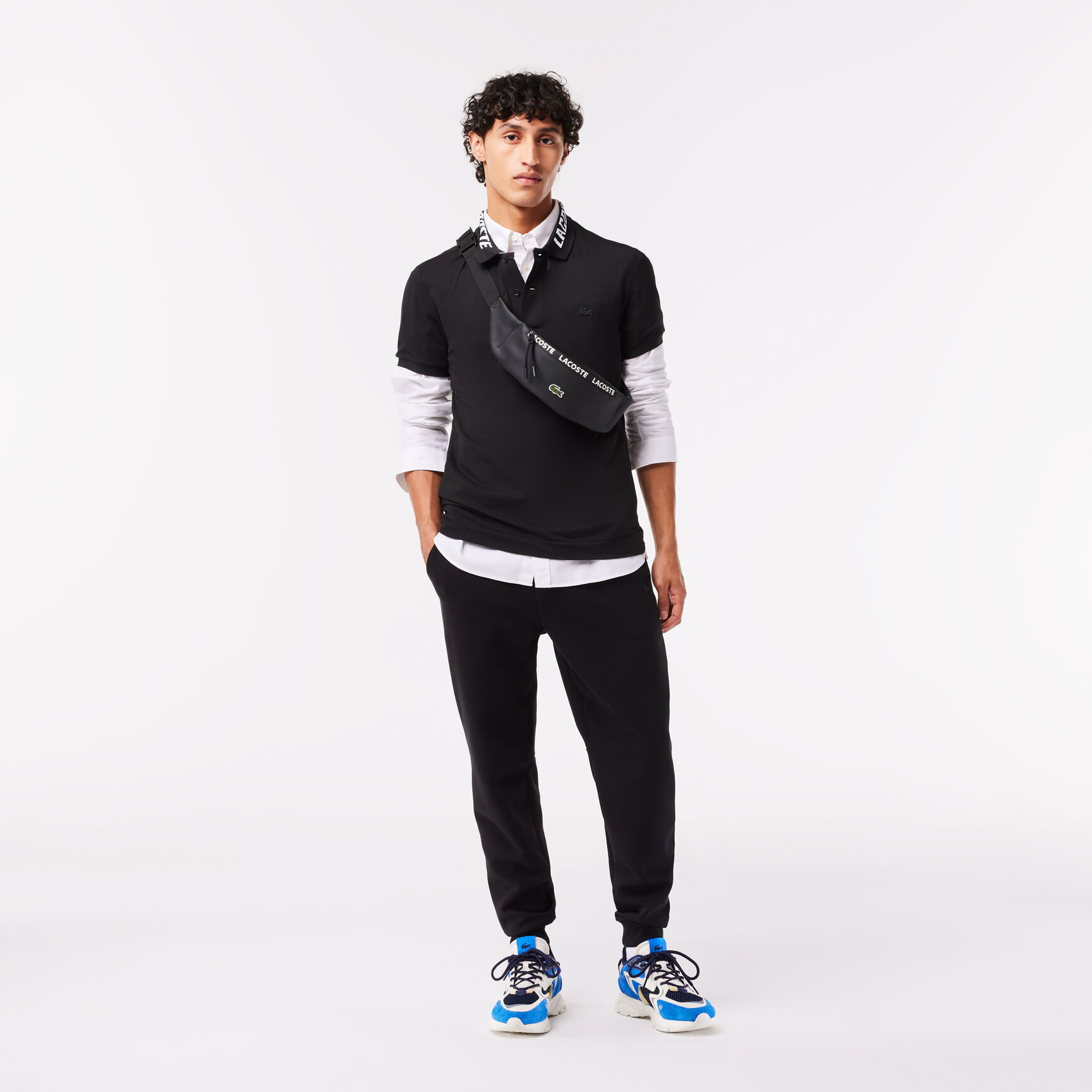 Men's Lacoste Branded Slim Fit Stretch Pique Polo Men's Lacoste Branded Slim Fit Stretch Pique Polo