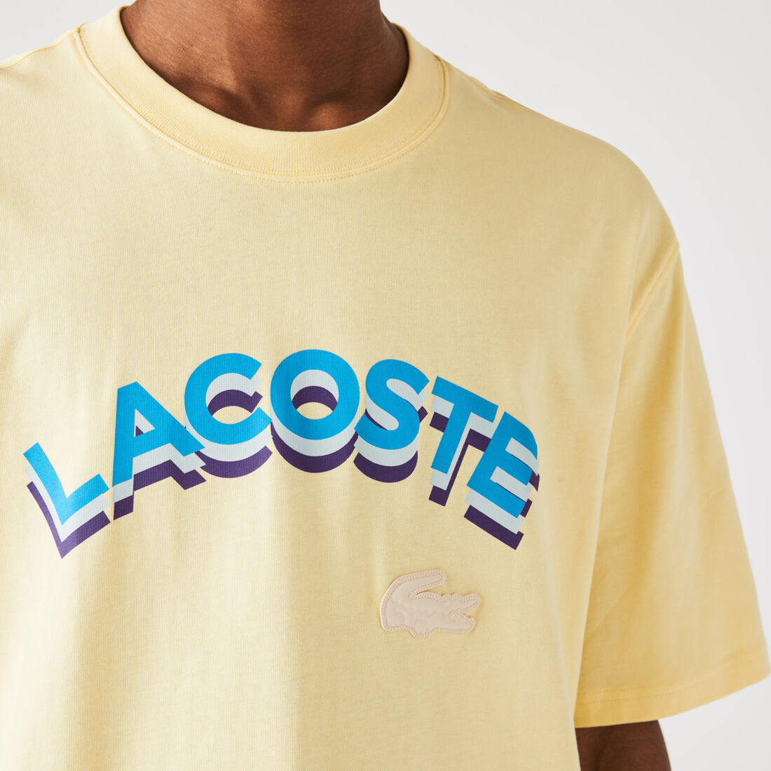 تي شيرت قطن للجنسين بحروف وقصة فضفاضة مجموعة Lacoste LIVE تي شيرت قطن للجنسين بحروف وقصة فضفاضة مجموعة Lacoste LIVE