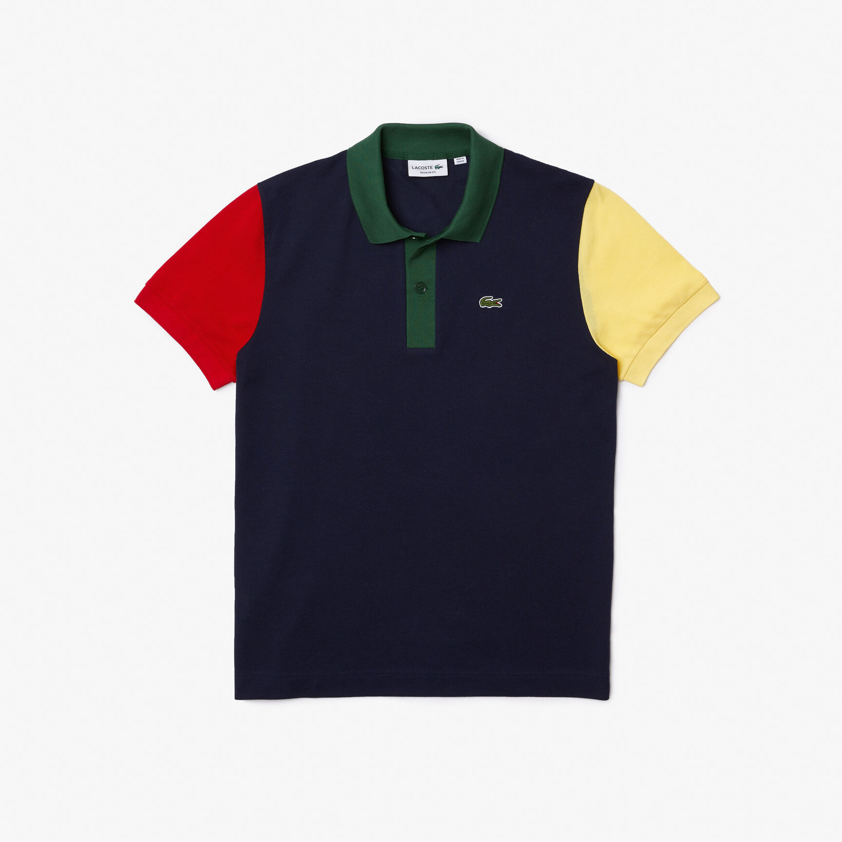 Men's Lacoste Regular Fit Color-block Cotton Petit Piqué Polo Shirt Men's Lacoste Regular Fit Color-block Cotton Petit Piqué Polo Shirt