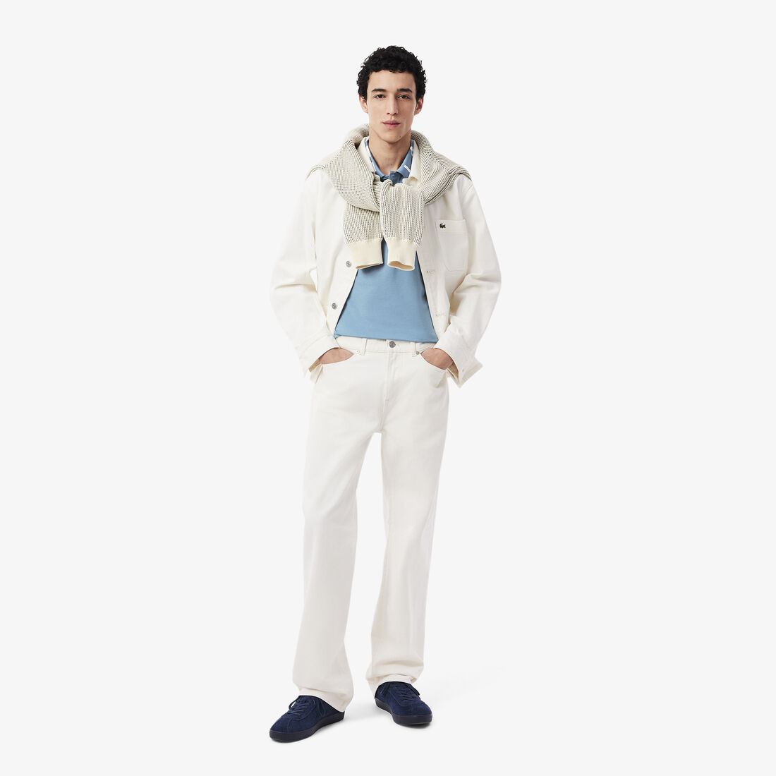 قميص بولو جاكار بقصة ضيقة قميص بولو جاكار بقصة ضيقة