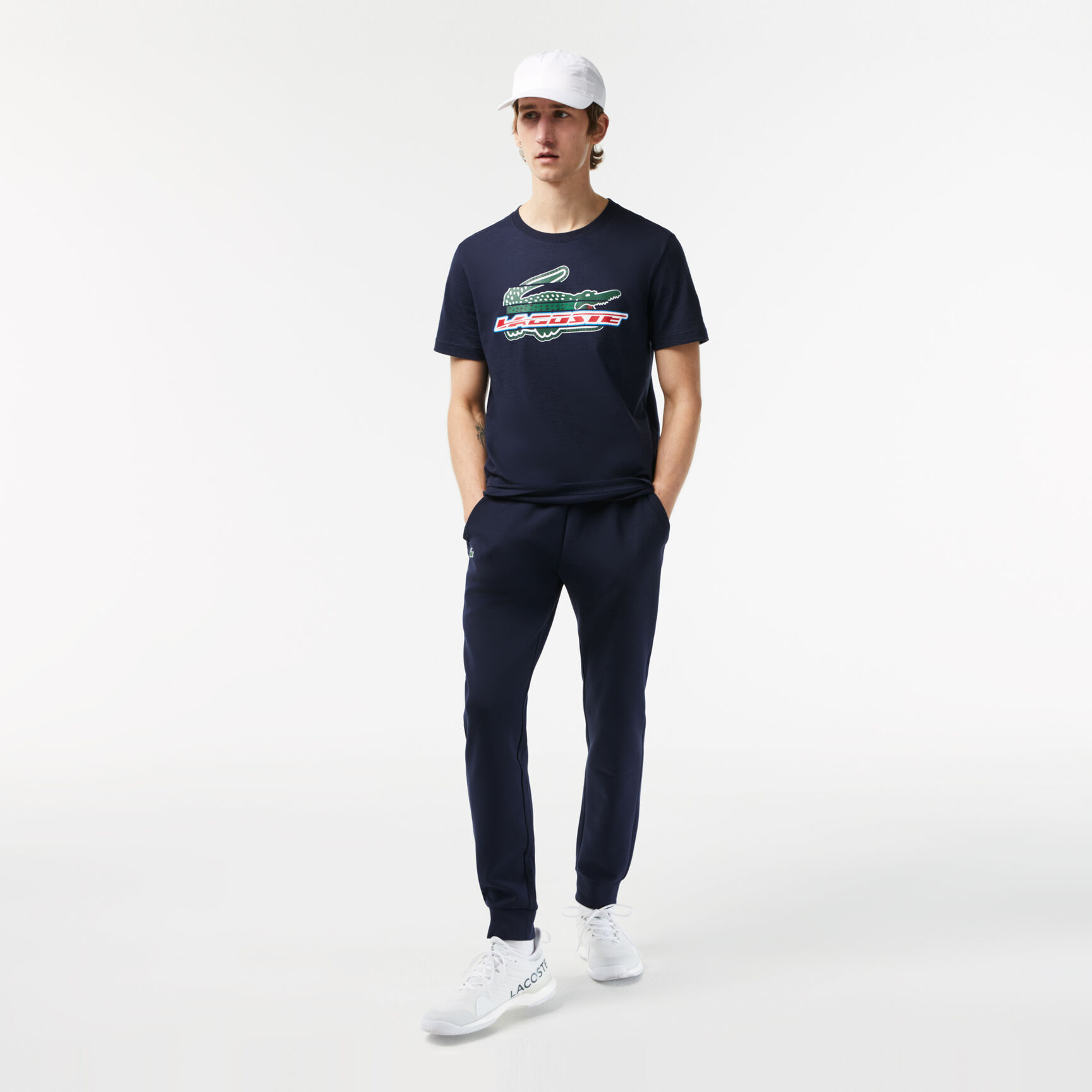 تيشيرت لاكوست قطن عضوي بقصة عادية للرجال مجموعة Lacoste SPORT
