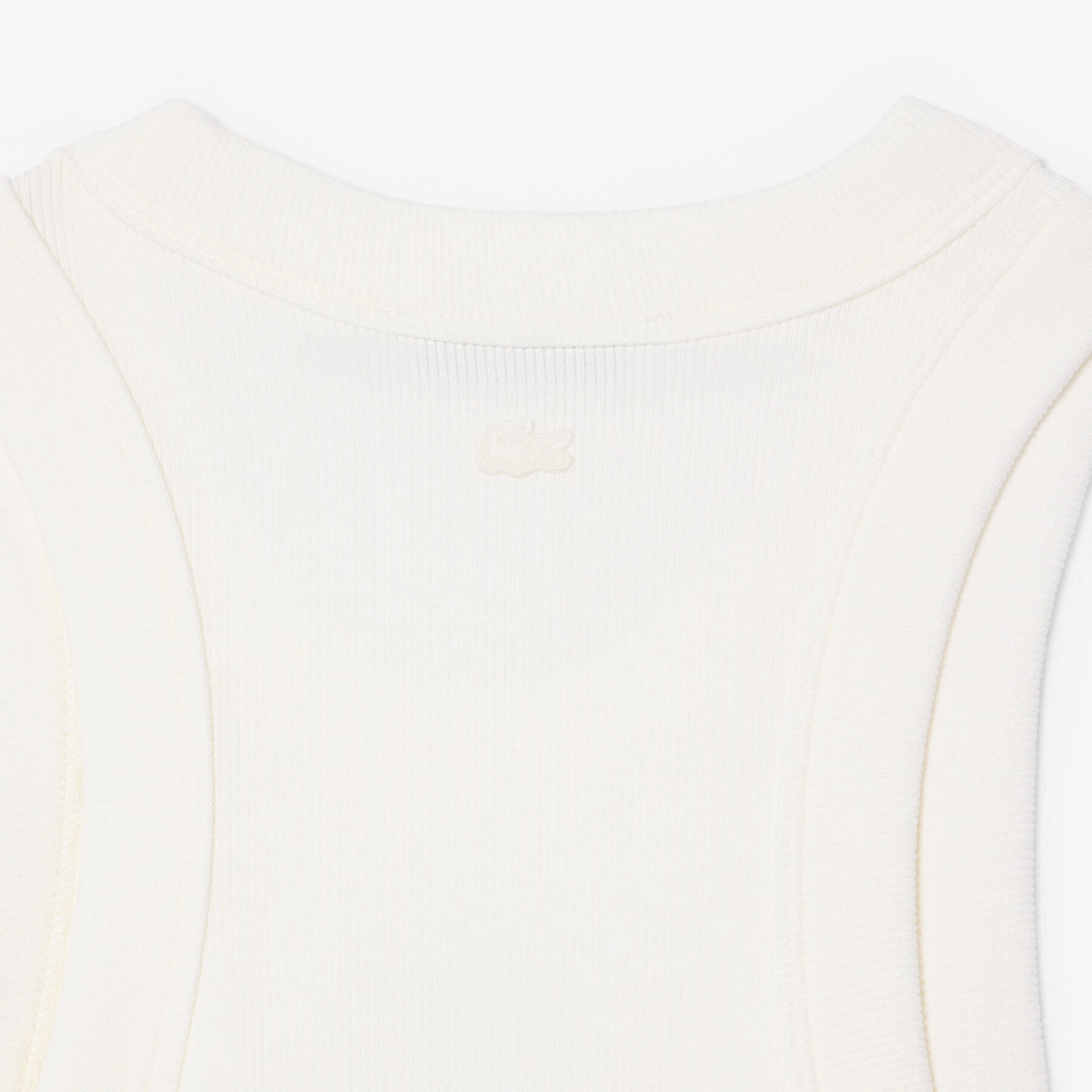 Slim Fit Badge Accent Rib Knit Tank Top Slim Fit Badge Accent Rib Knit Tank Top