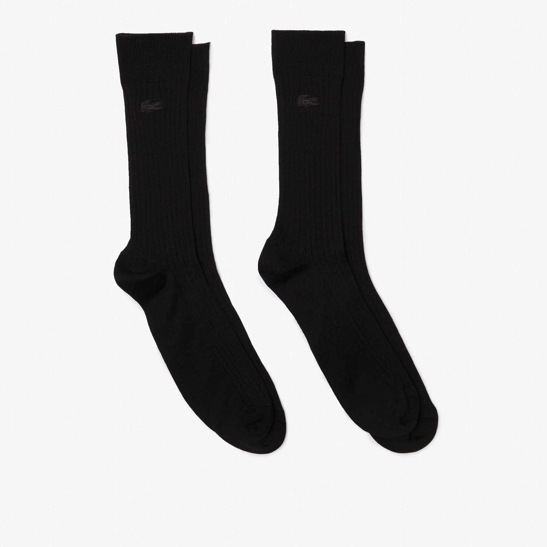 Unisex High-Cut Ribbed Cotton Socks Two-Pack lacoste unisex high cut ribbed cotton socks two pack