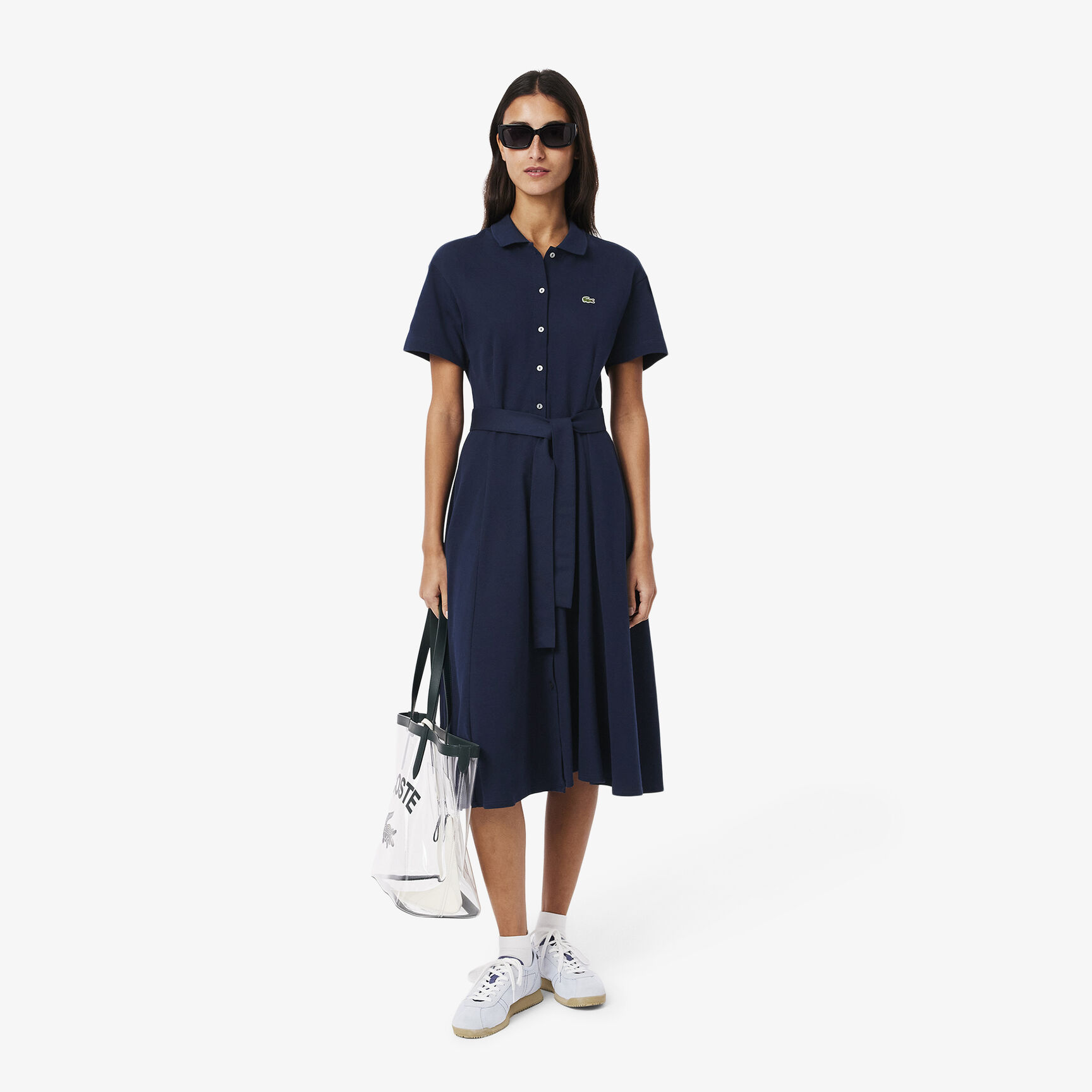 Flared Mini-Pique Polo Dress Flared Mini-Pique Polo Dress