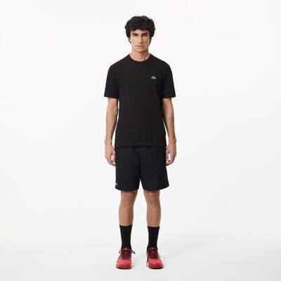 Men's Lacoste Sport Tennis Shorts In Solid Diamond Weave Taffeta