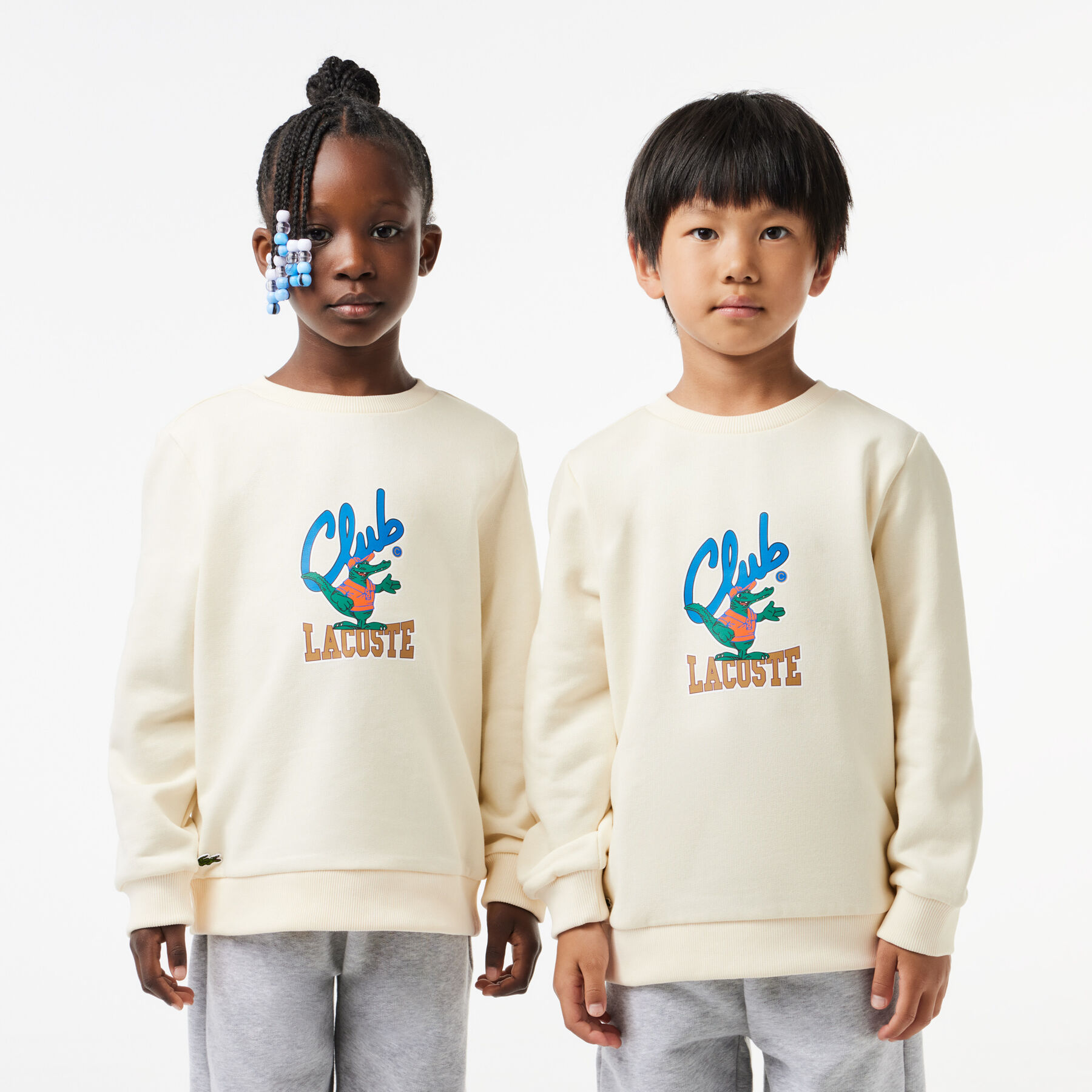 lacoste contrast signature print sweatshirt