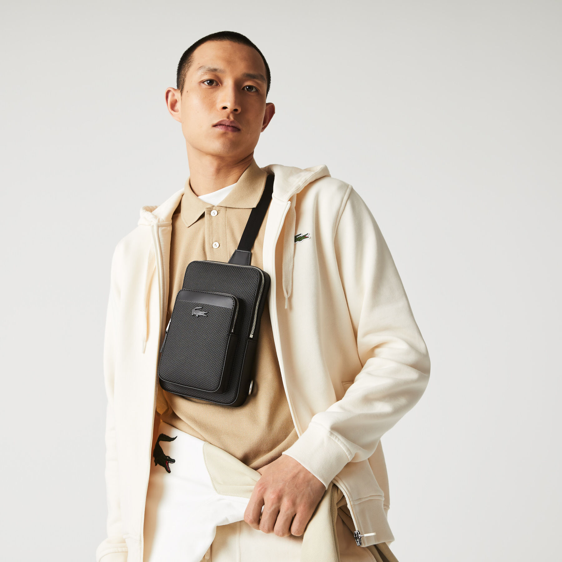 Men's Chantaco Piqué Leather Body Bag lacoste men s chantaco piqu leather body bag