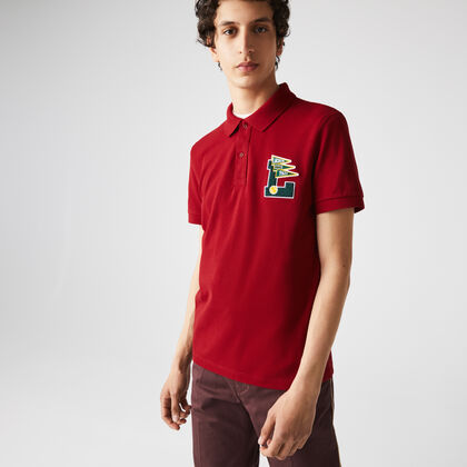 بولو Lacoste للرجال بقصة عادية من قطن بيكيه