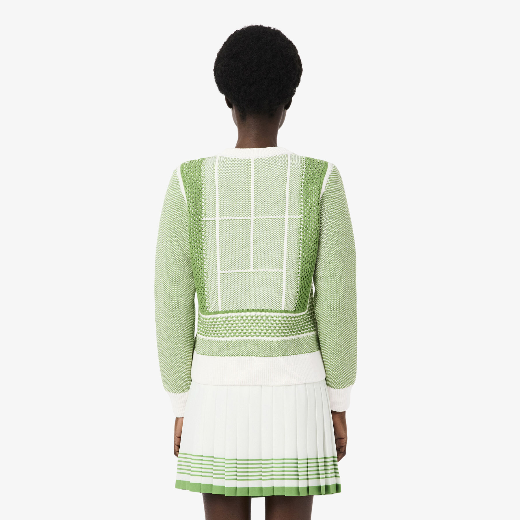 Tennis Court Graphic Jacquard Sweater